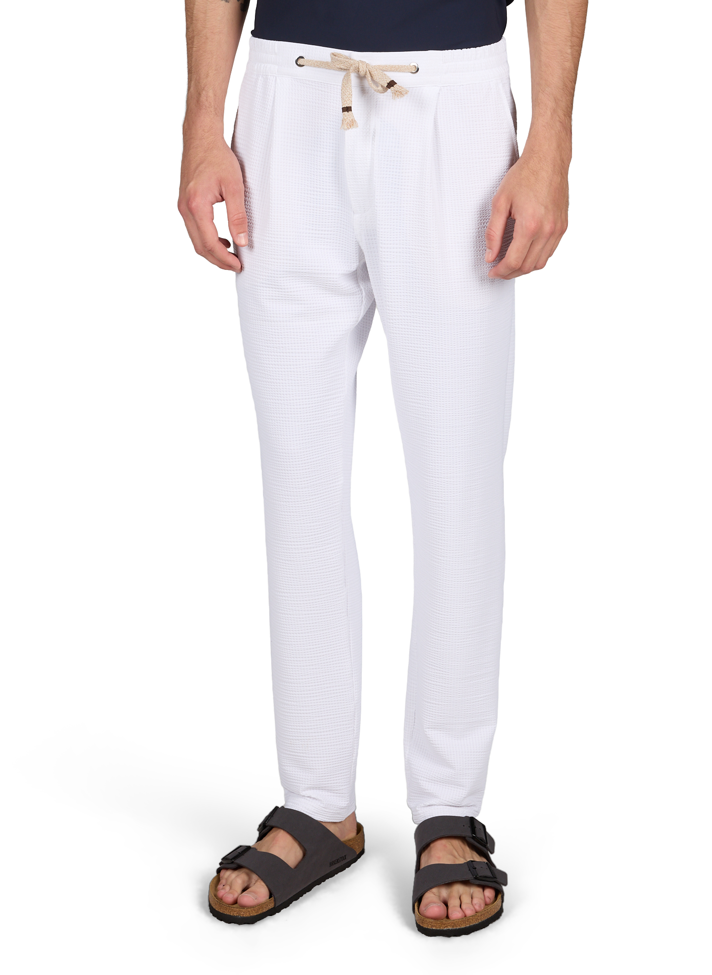 Embossed trousers Thomas Trieste 1789 CALA White