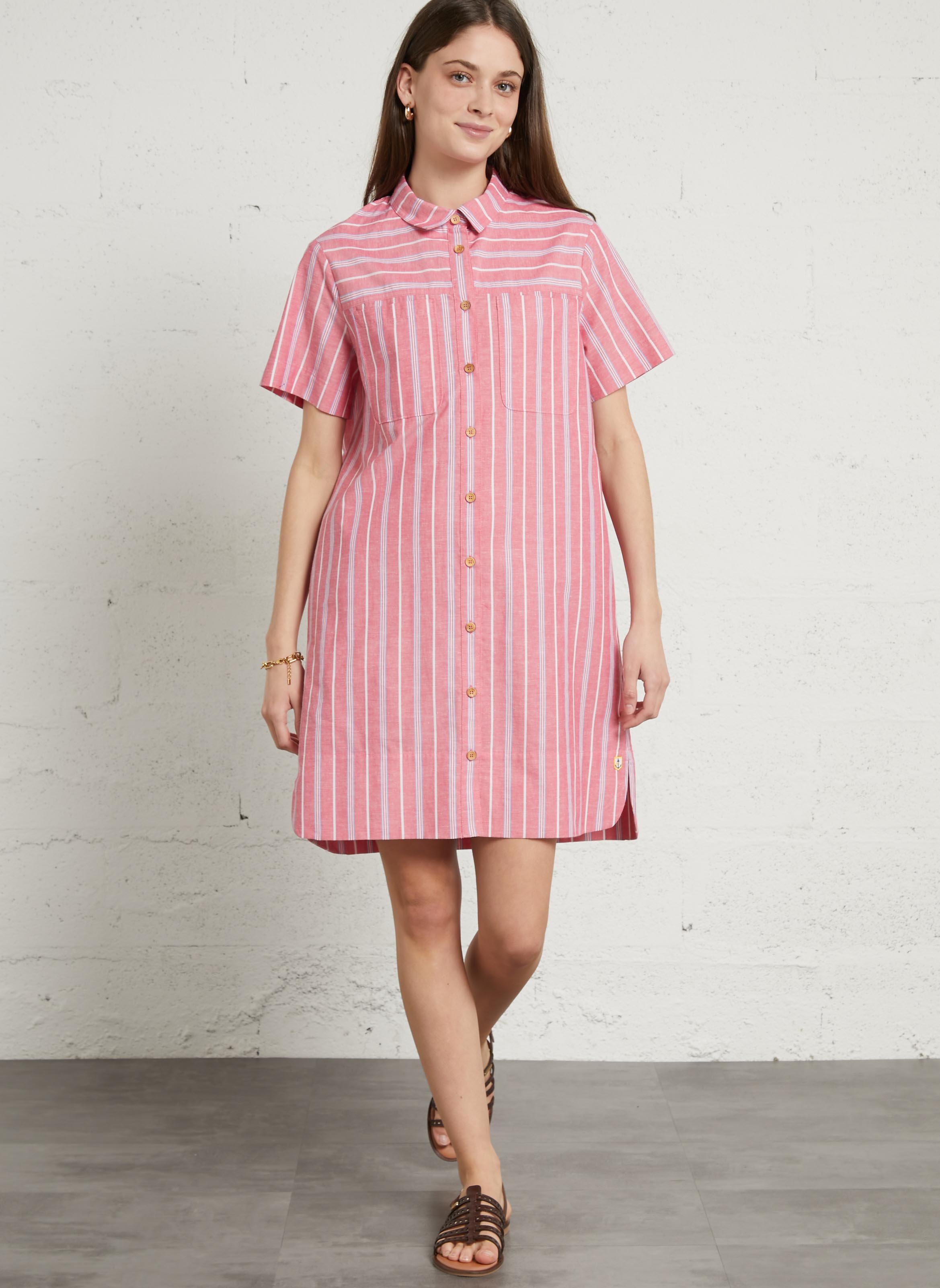 Robe courte à rayures heritage ARMOR-LUX Roze