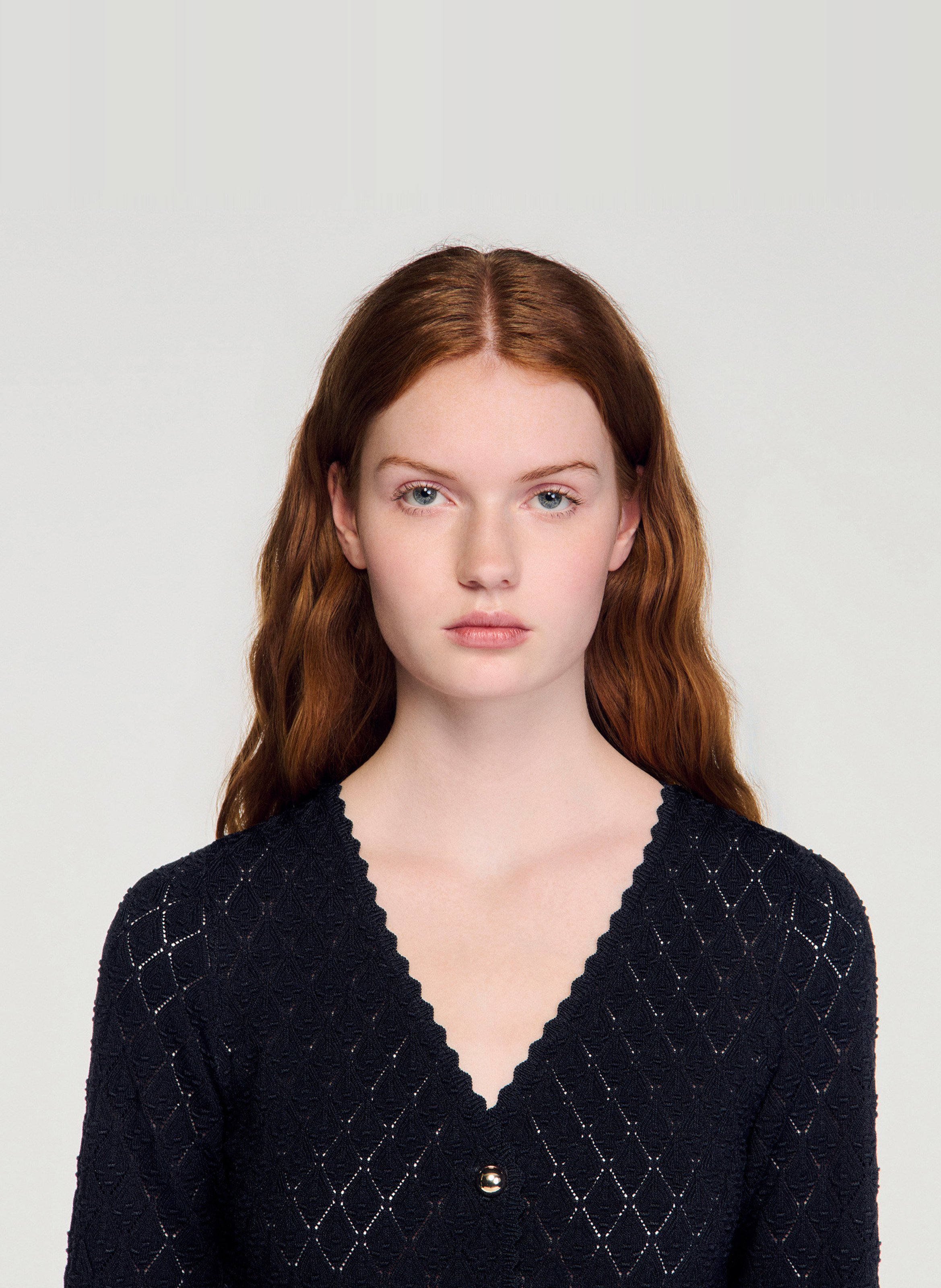 Robe longue col v | Noir SANDRO Femme