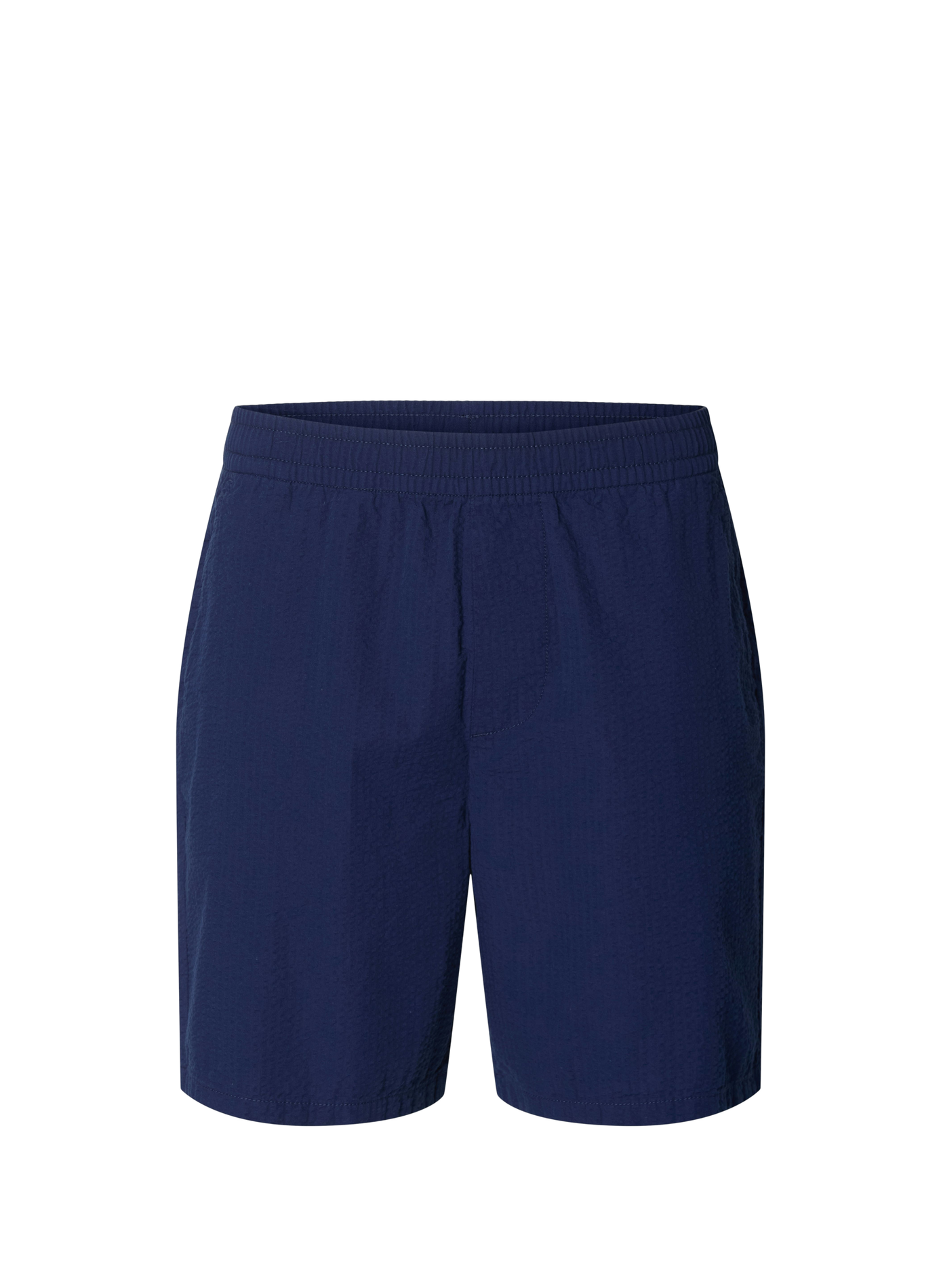 Textured cotton shorts  SELECTED Blue