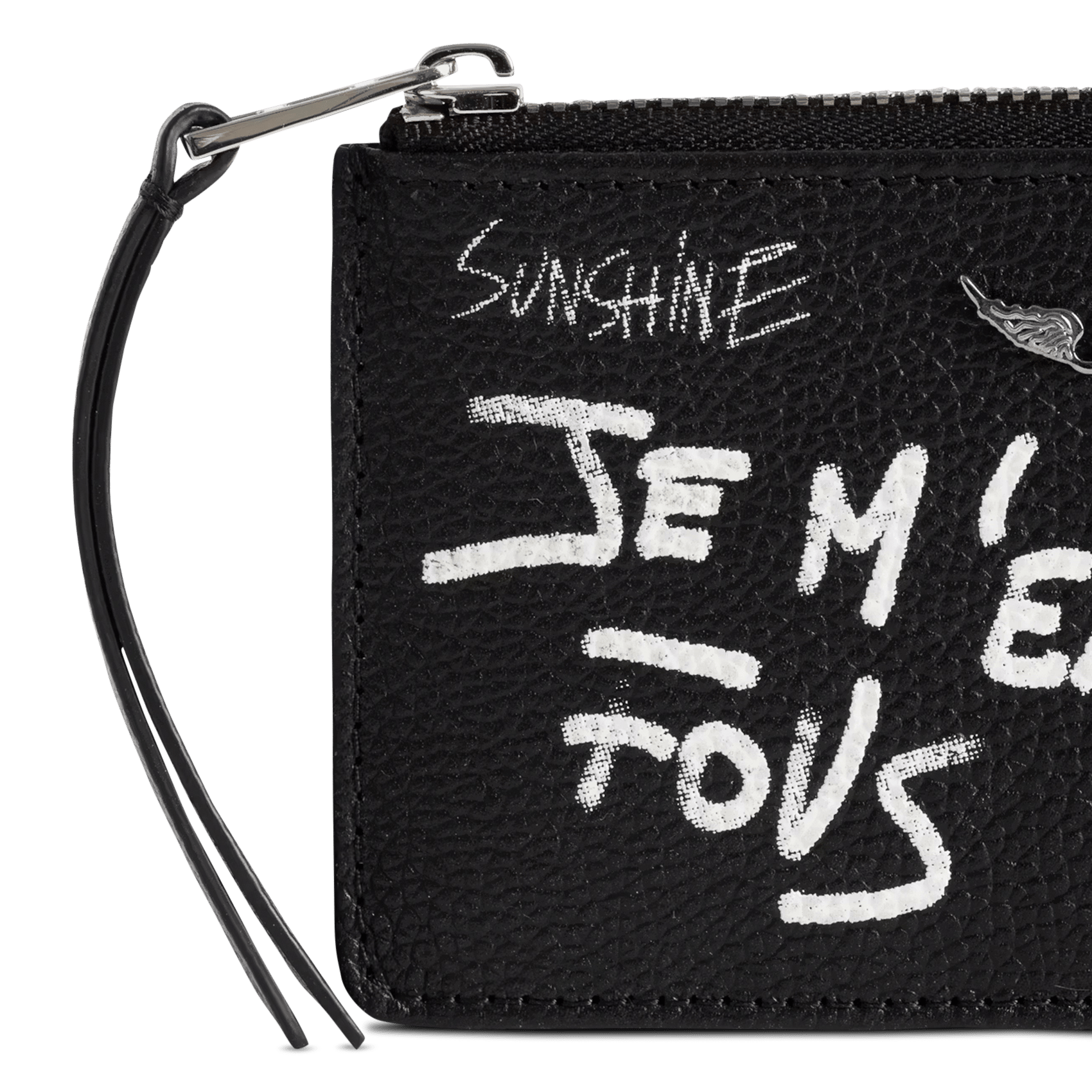 Porte-cartes en cuir imprimé zv card ZADIG&VOLTAIRE Noir