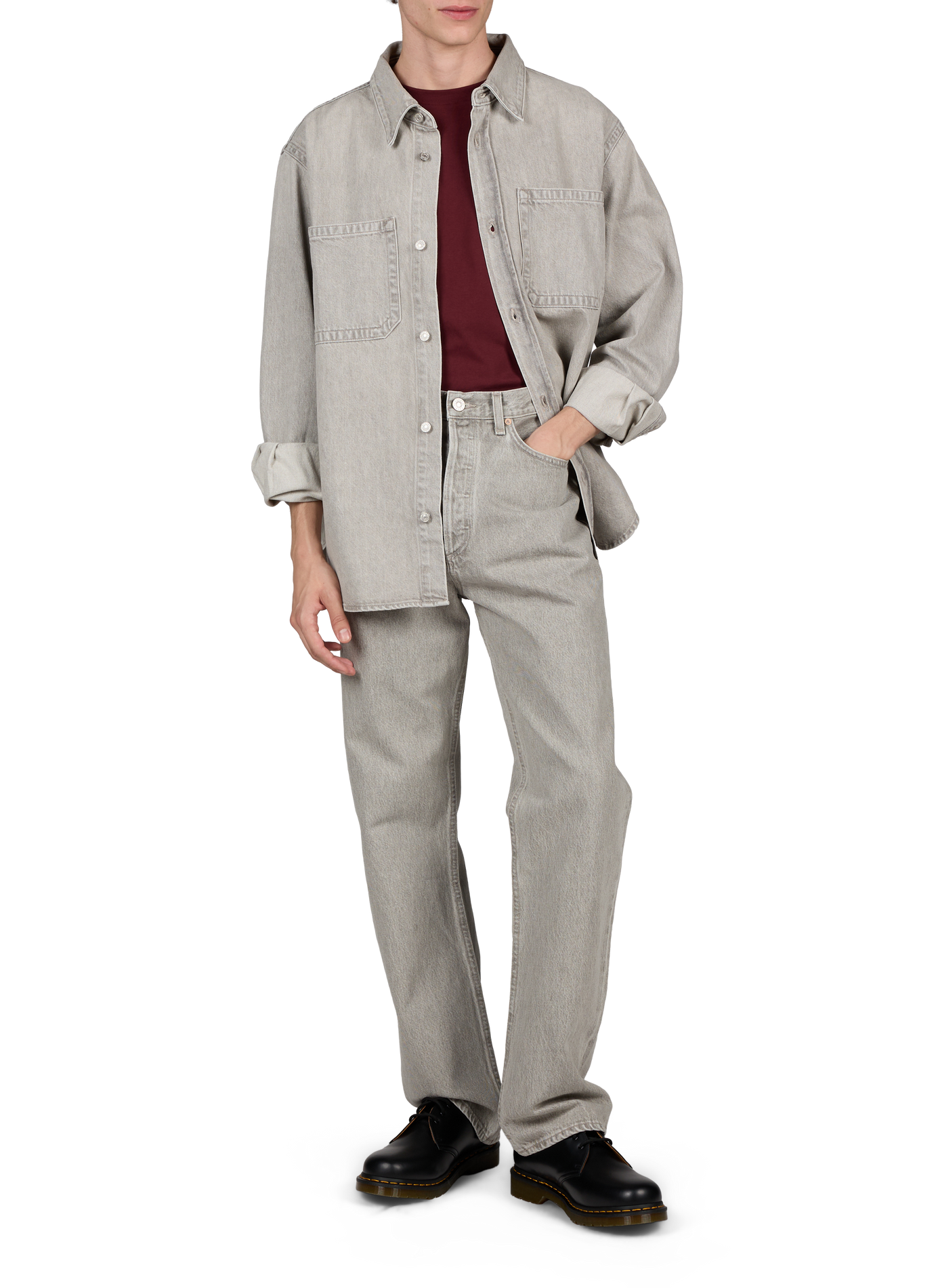 Straight Leg 90's Cotton Jeans AGOLDE Grey