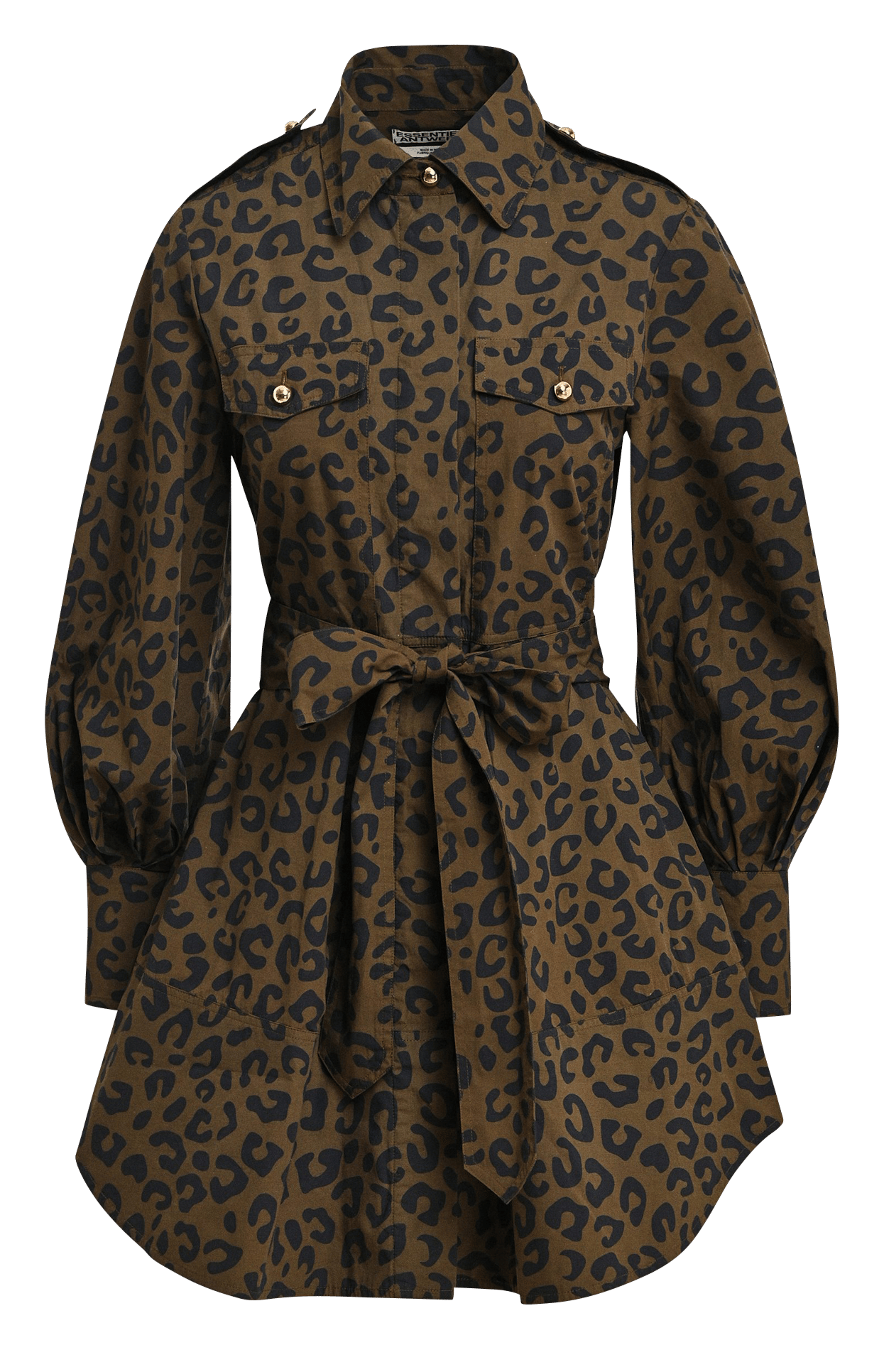 Robe chemise cintrée en coton keto ESSENTIEL ANTWERP Vert