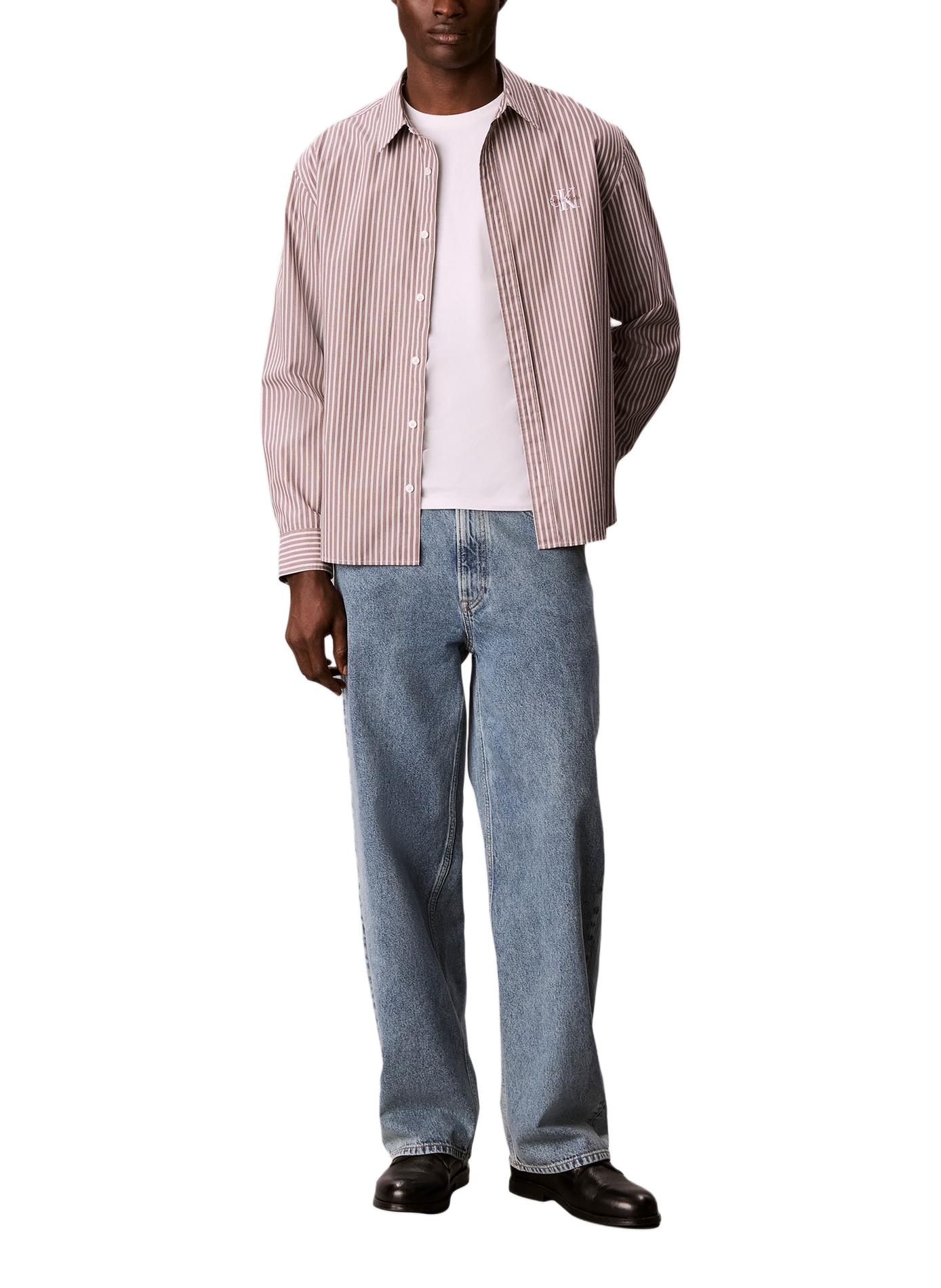 Oversized Striped Cotton Shirt CALVIN KLEIN Multicolour