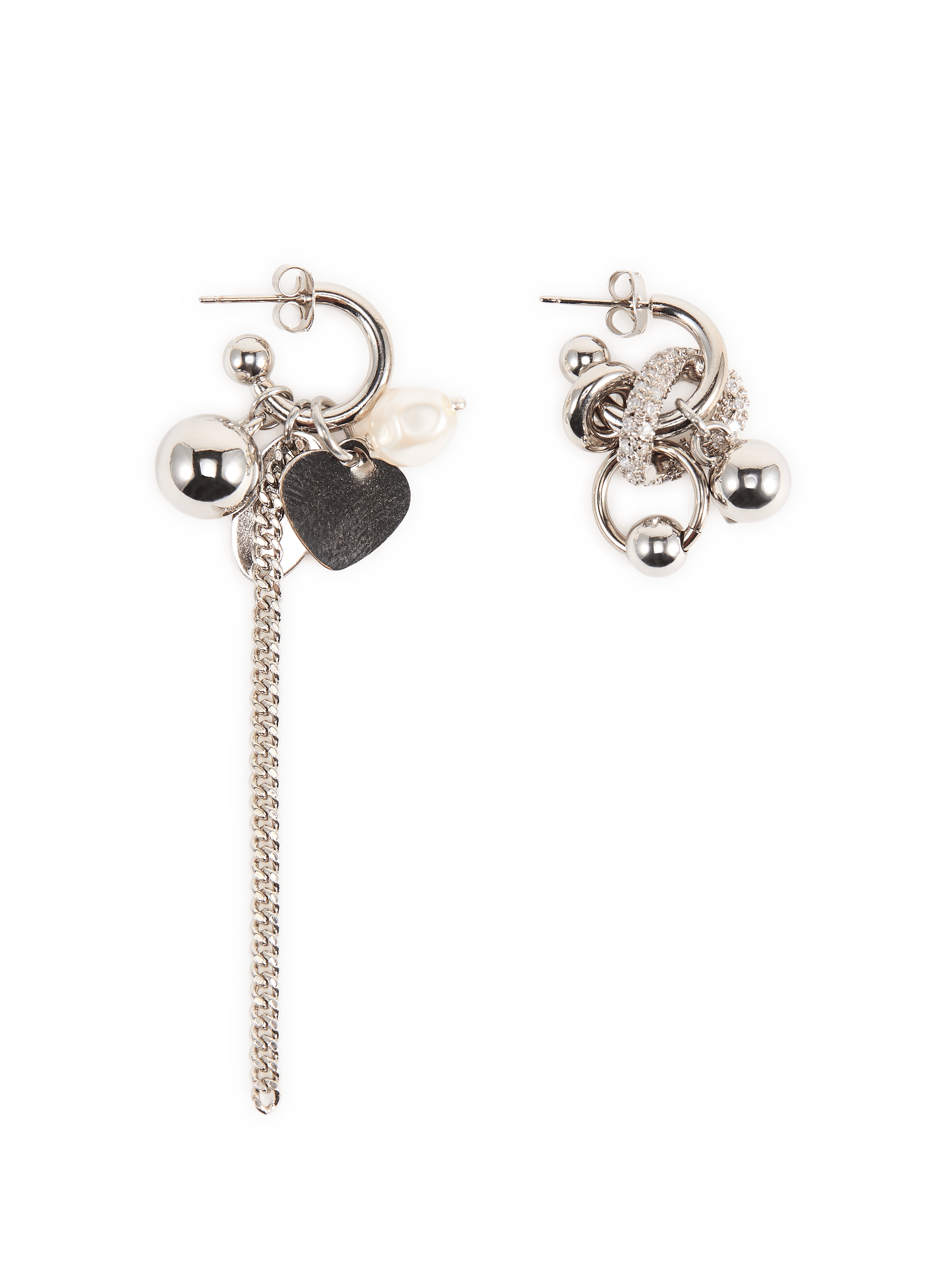 Hanging hoop earrings JUSTINE CLENQUET Silver