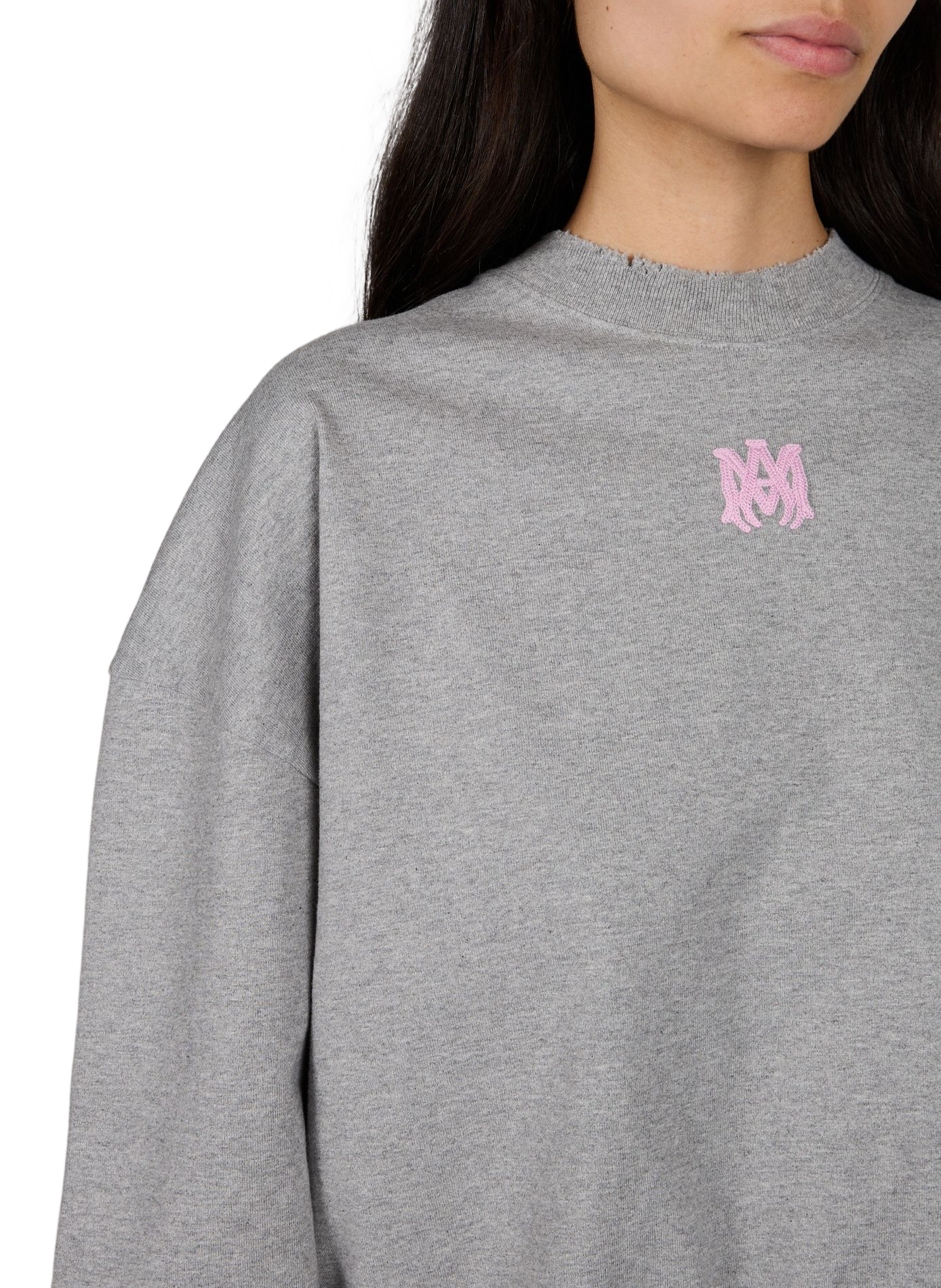 Bestickter Baumwoll-Sweatshirt AMIRI Grau