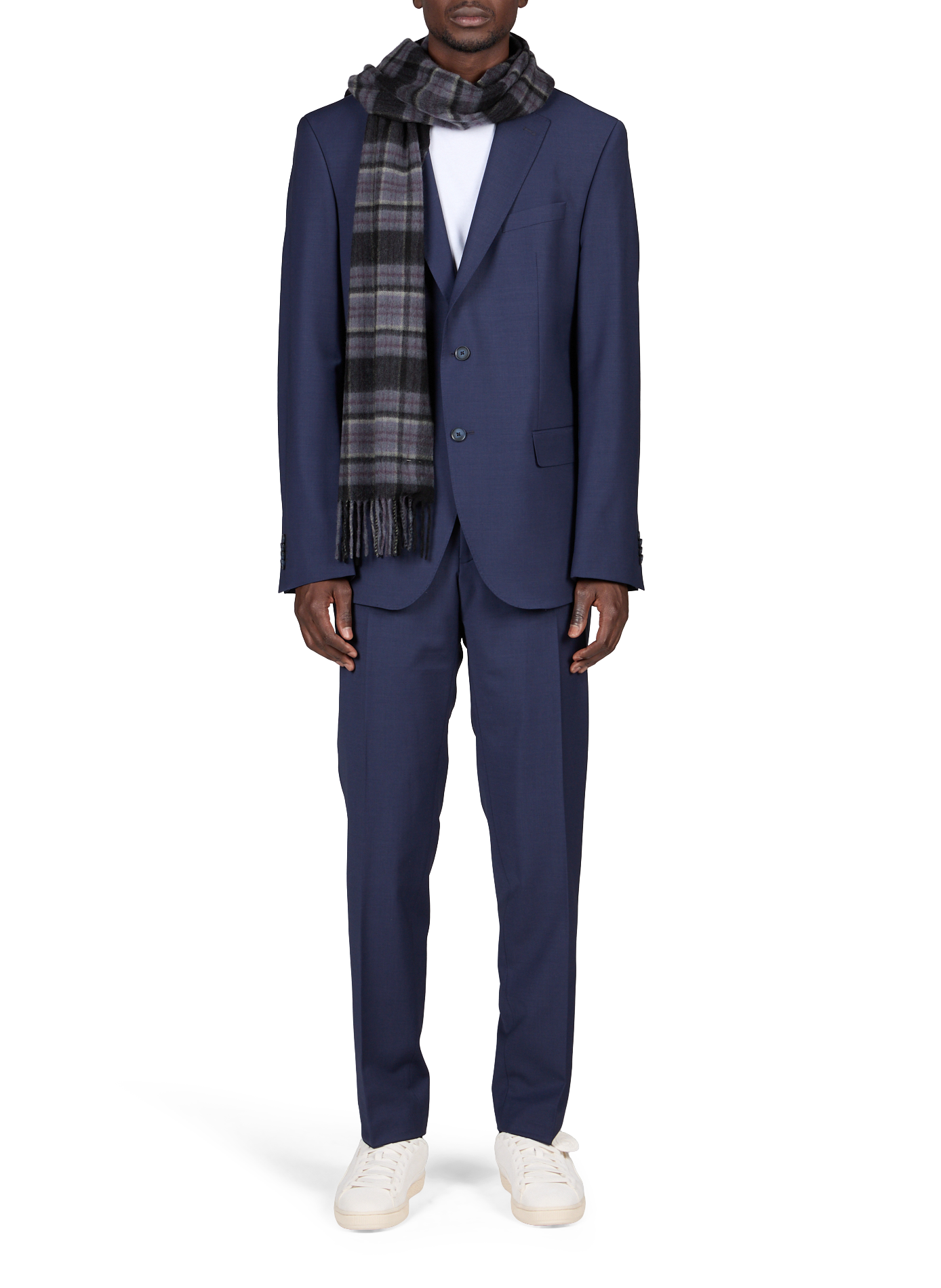 Single-color blended virgin wool blazer PIERRE CARDIN Blue