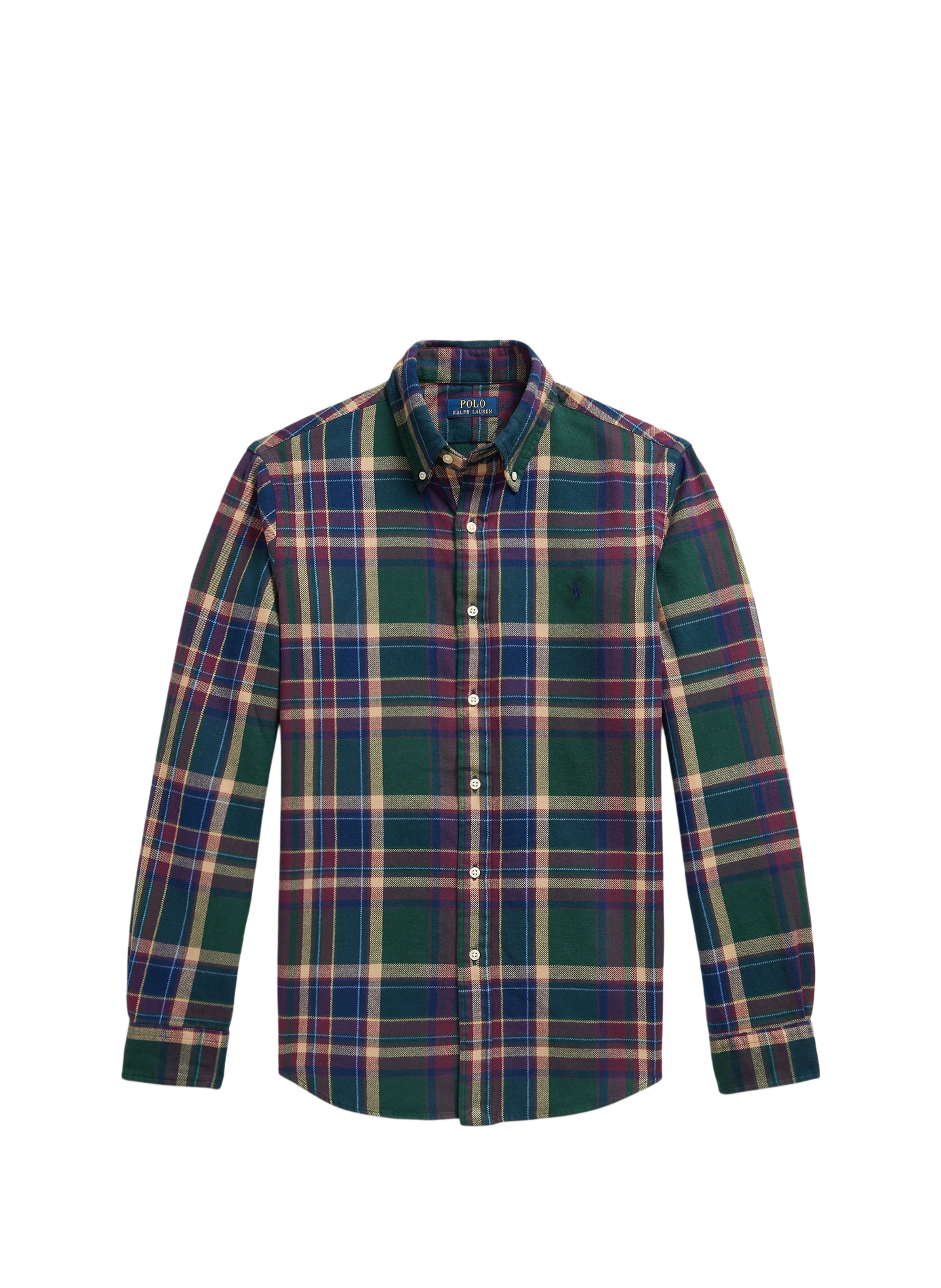 Chemise droite col classique à carreaux en coton POLO RALPH LAUREN Vert