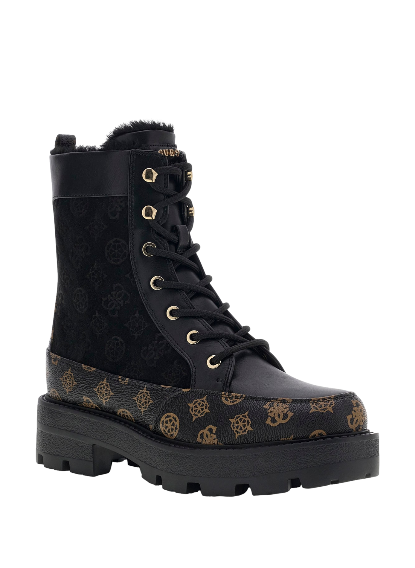 Logo lace-up ankle boots GUESS Black