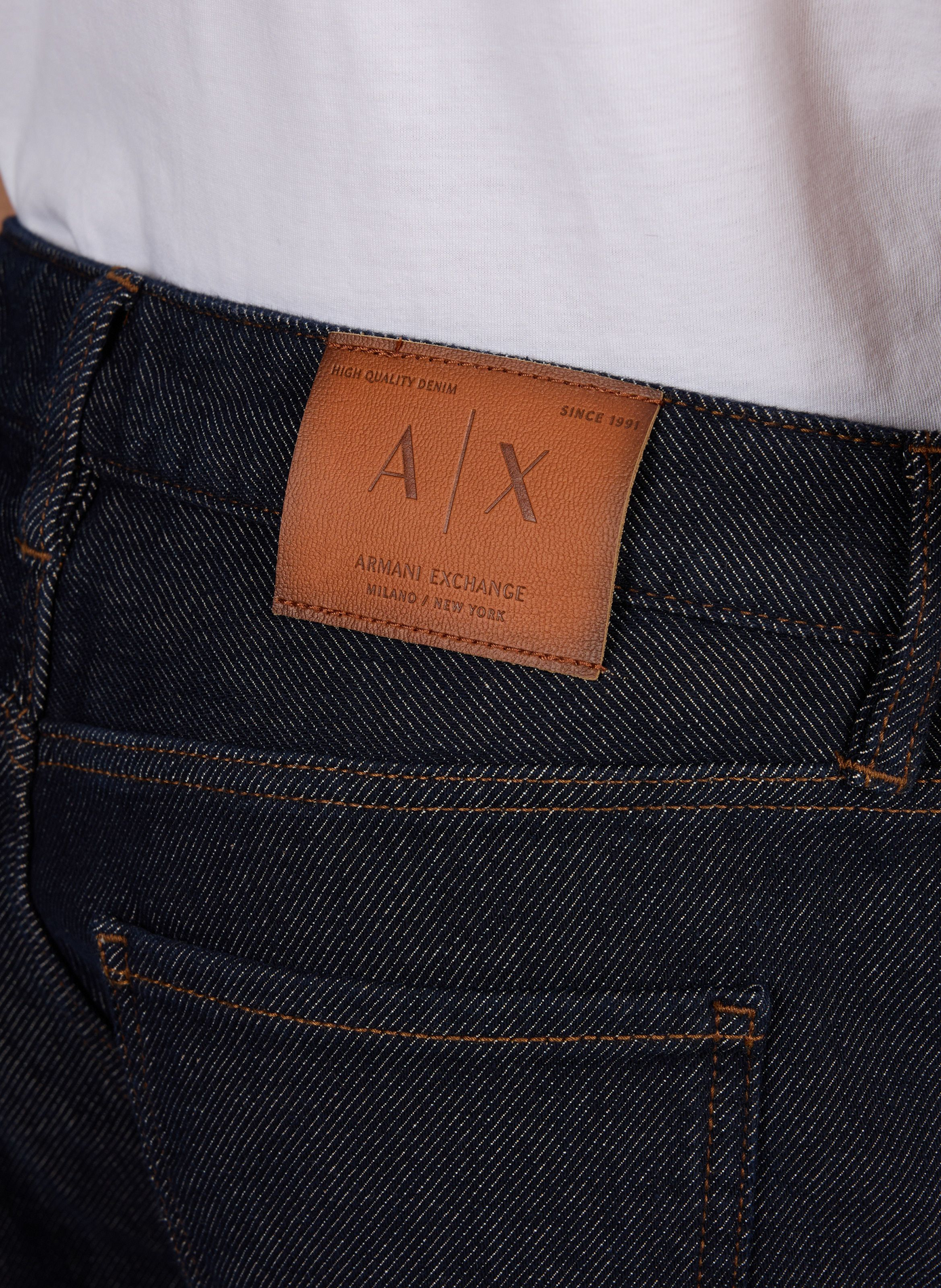 Straight-cut cotton-blend jeans  ARMANI EXCHANGE Blue