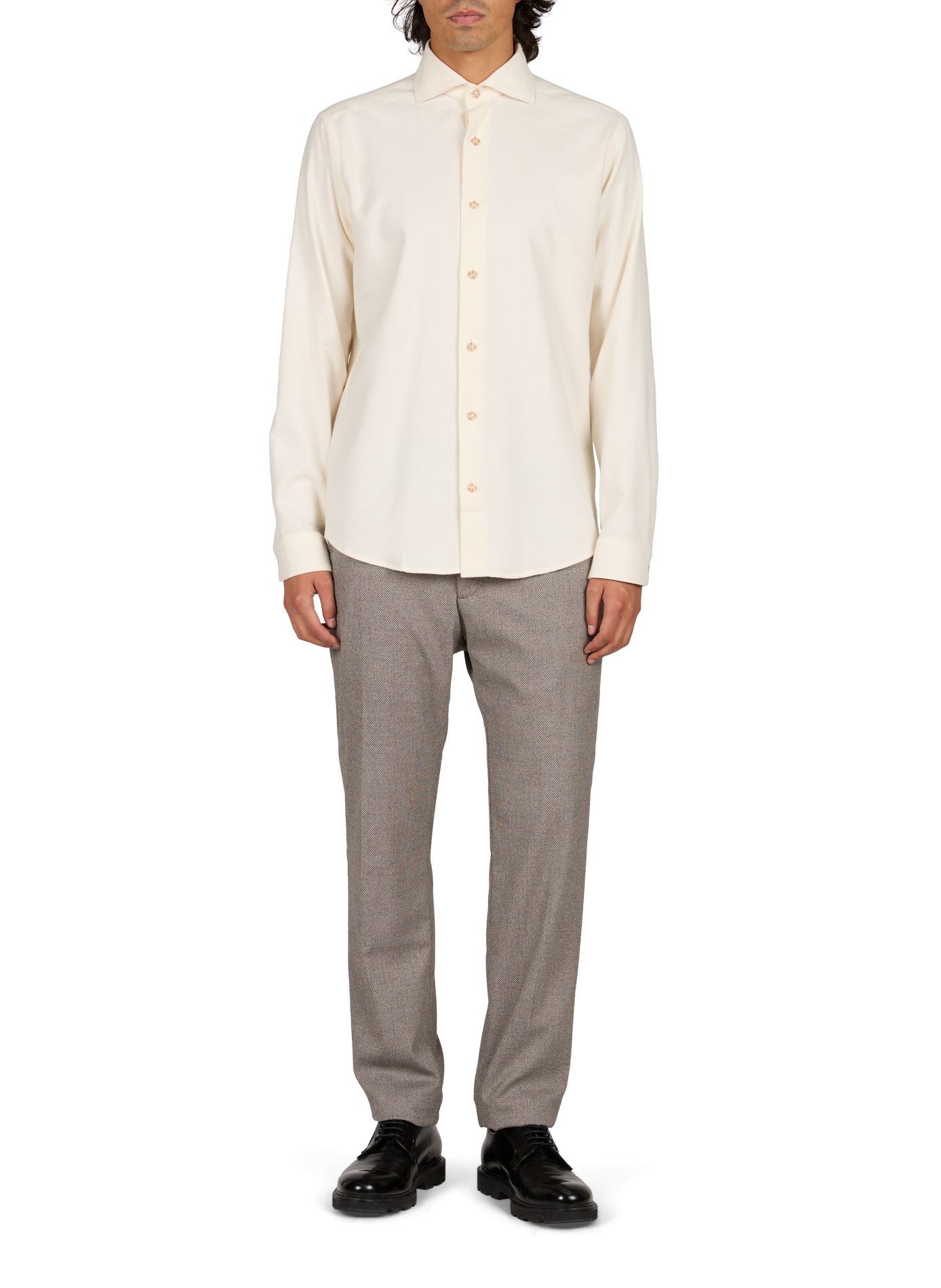 Chemise droite en coton ETON Blanc