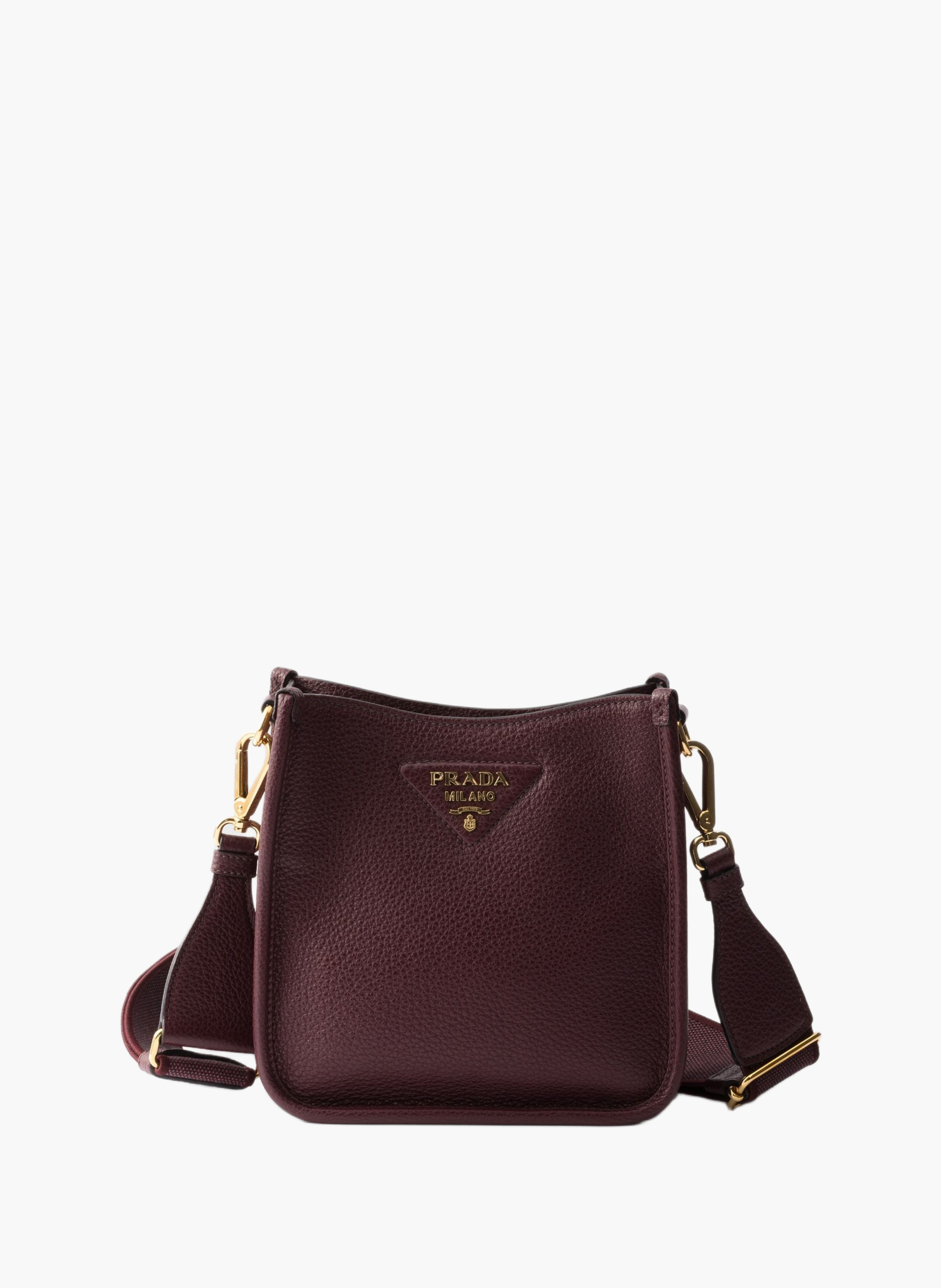 Mini sac porté épaule en cuir PRADA Rouge
