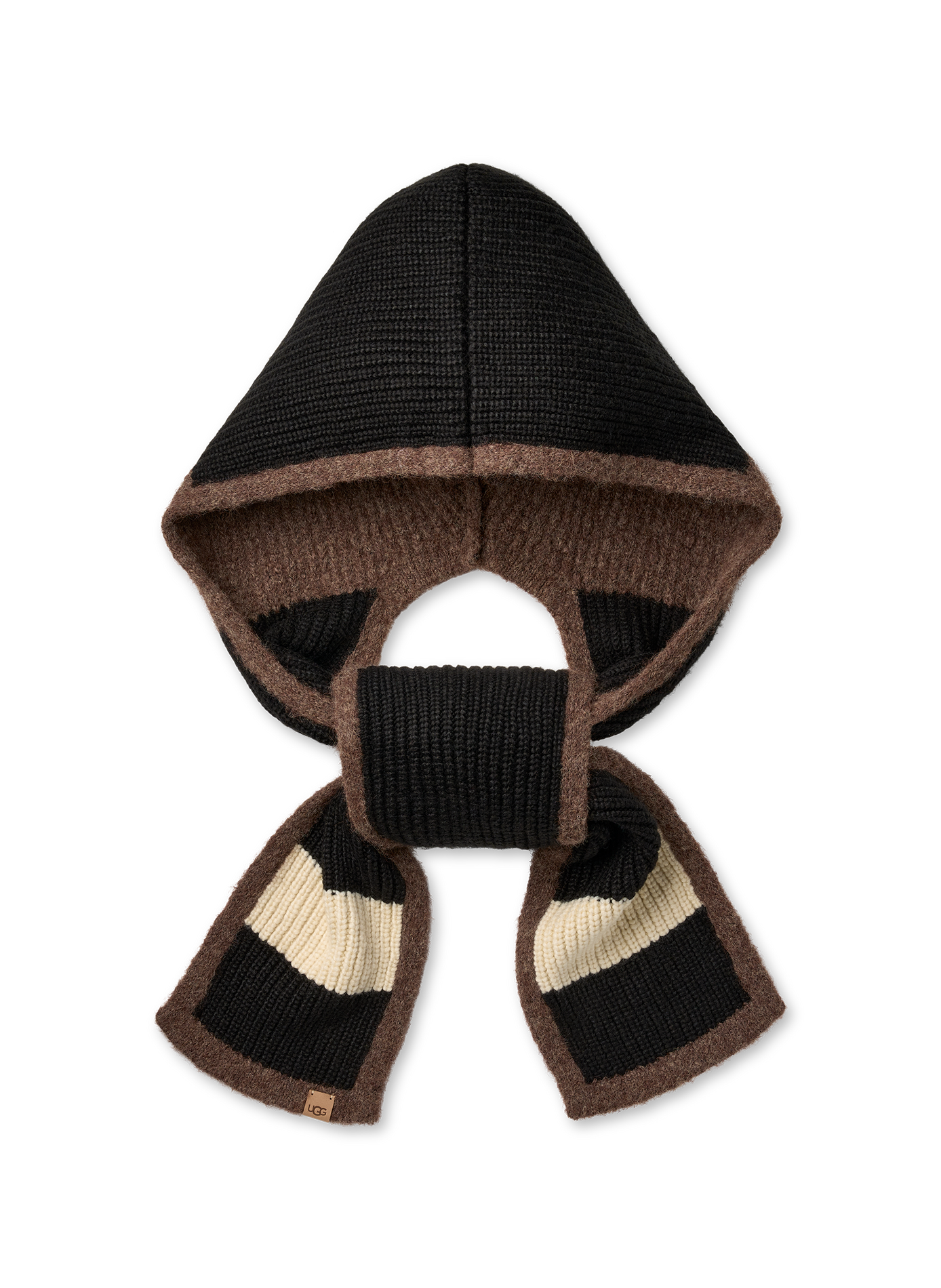Striped hooded scarf UGG Black