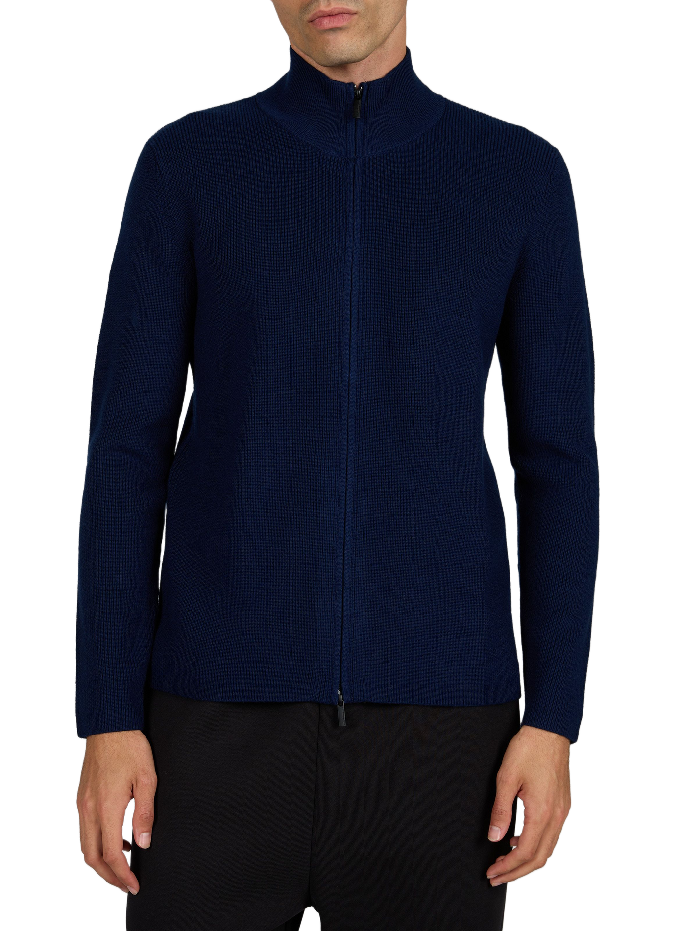Gilet droit zippé en laine KNOWLEDGE COTTON Gris