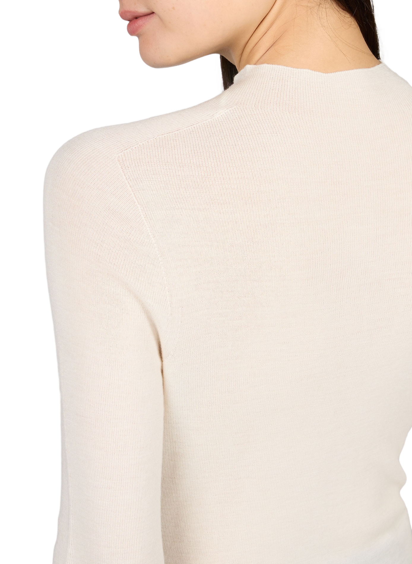 Fine fitted wool and cashmere sweater ADOLFO DOMINGUEZ Beige