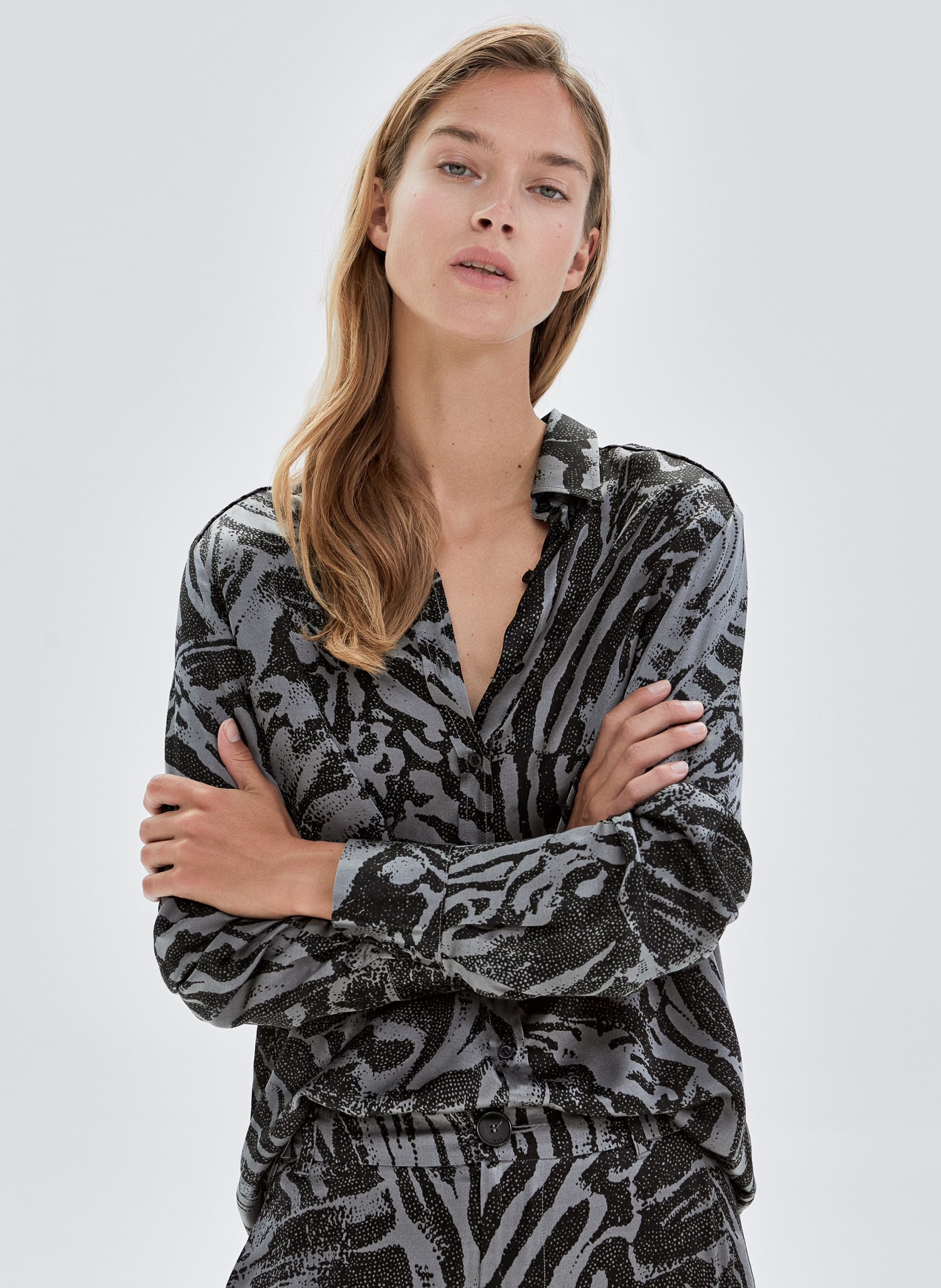 Chemise droite col classique imprimée