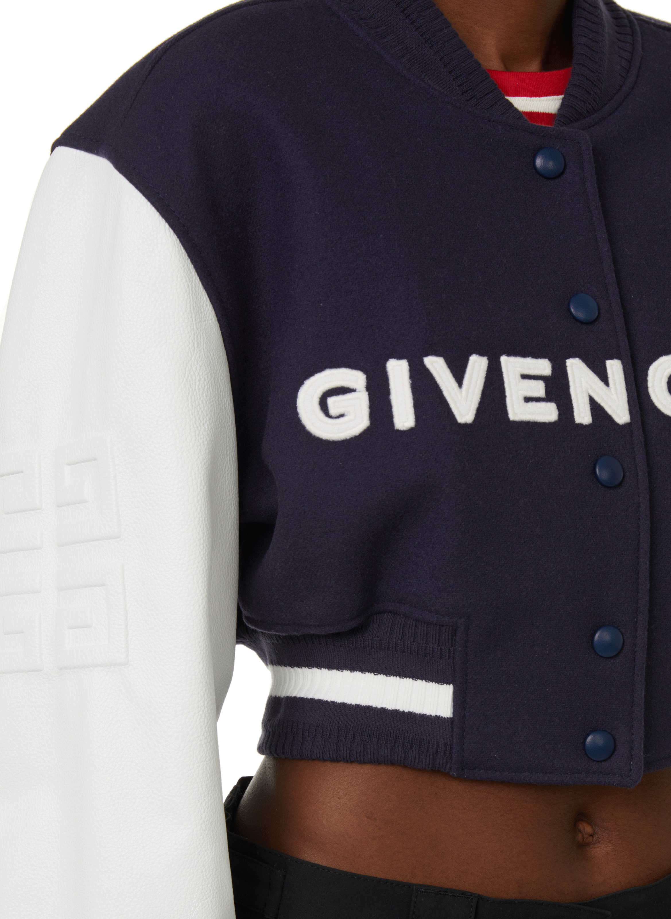 4G cropped wool and leather varsity jacket GIVENCHY Multicolour