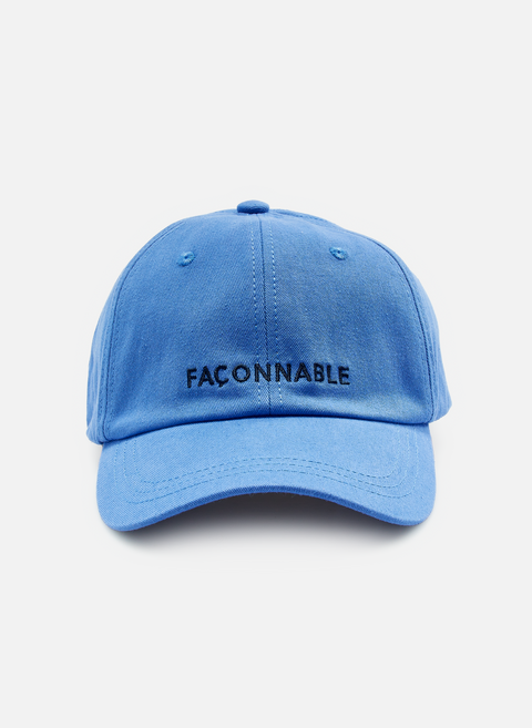 قبعة بشعار الماركة من القطن باللون الأزرقFACONNABLE 