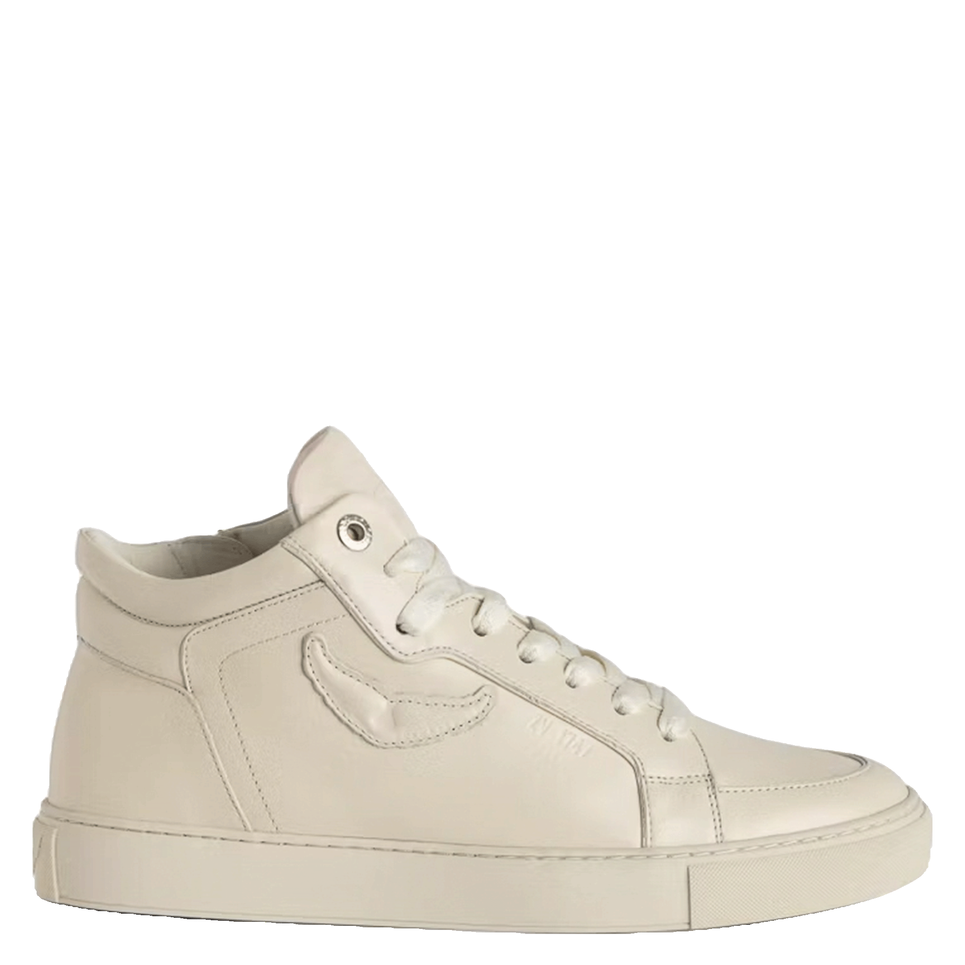 Baskets montantes en cuir mid fly ZADIG&VOLTAIRE Blanc