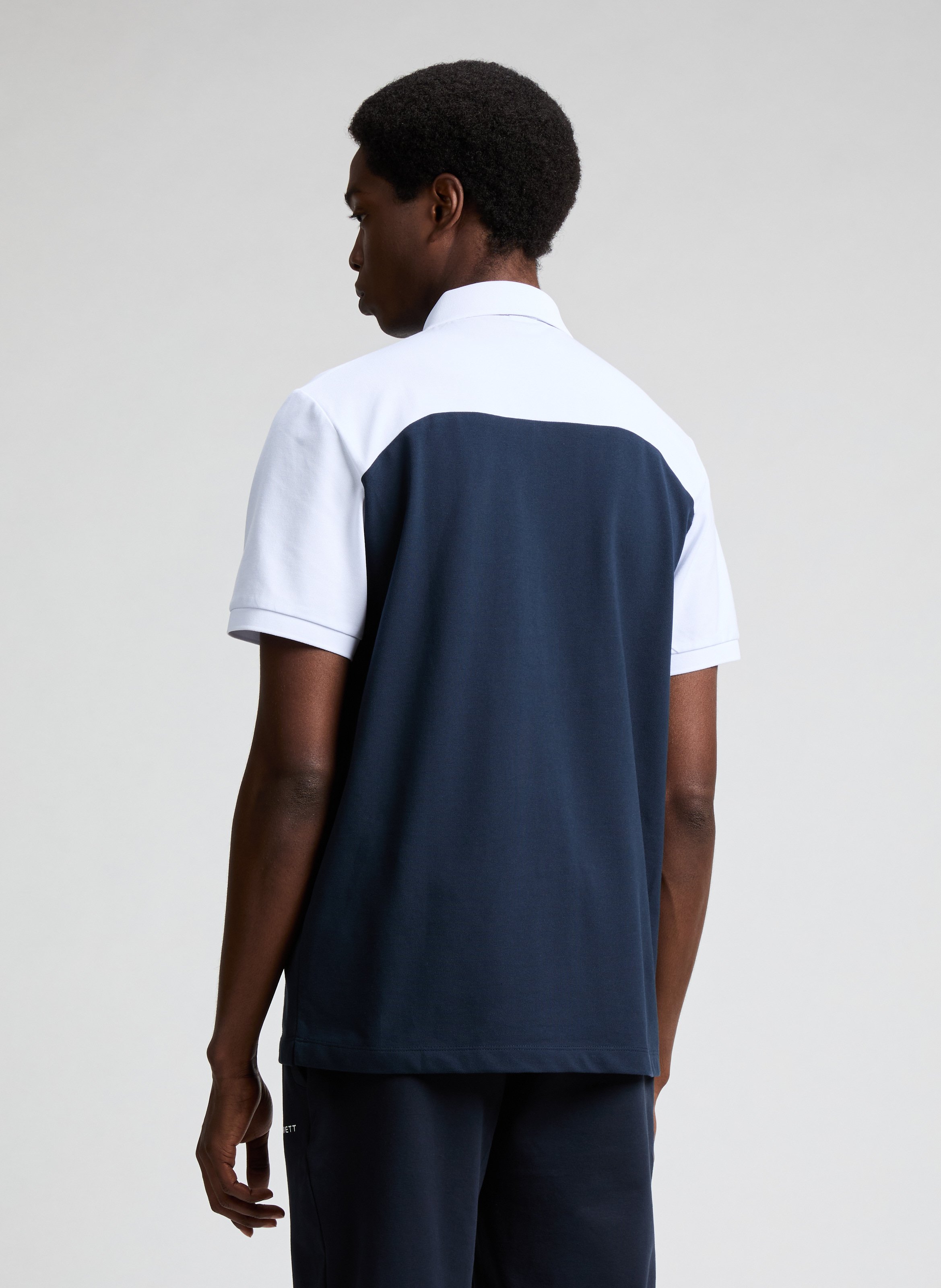 Polo en coton mélangé HACKETT Bleu