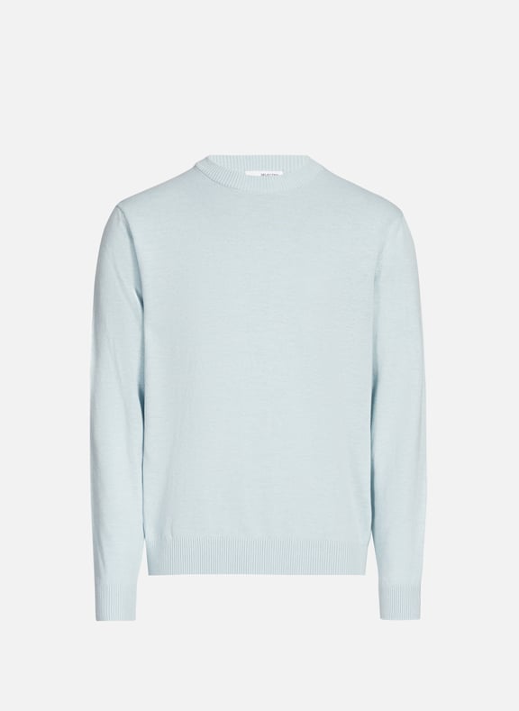 Pull léger en coton et lin Bleu by SELECTED SELECTED Pull léger en coton et lin Bleu
