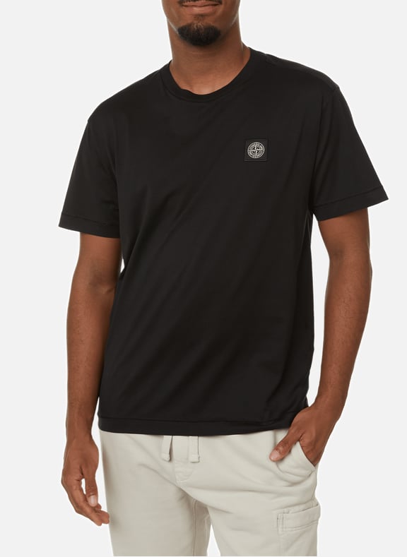 Cotton T-shirt Black by STONE ISLAND STONE ISLAND Cotton T-shirt Black