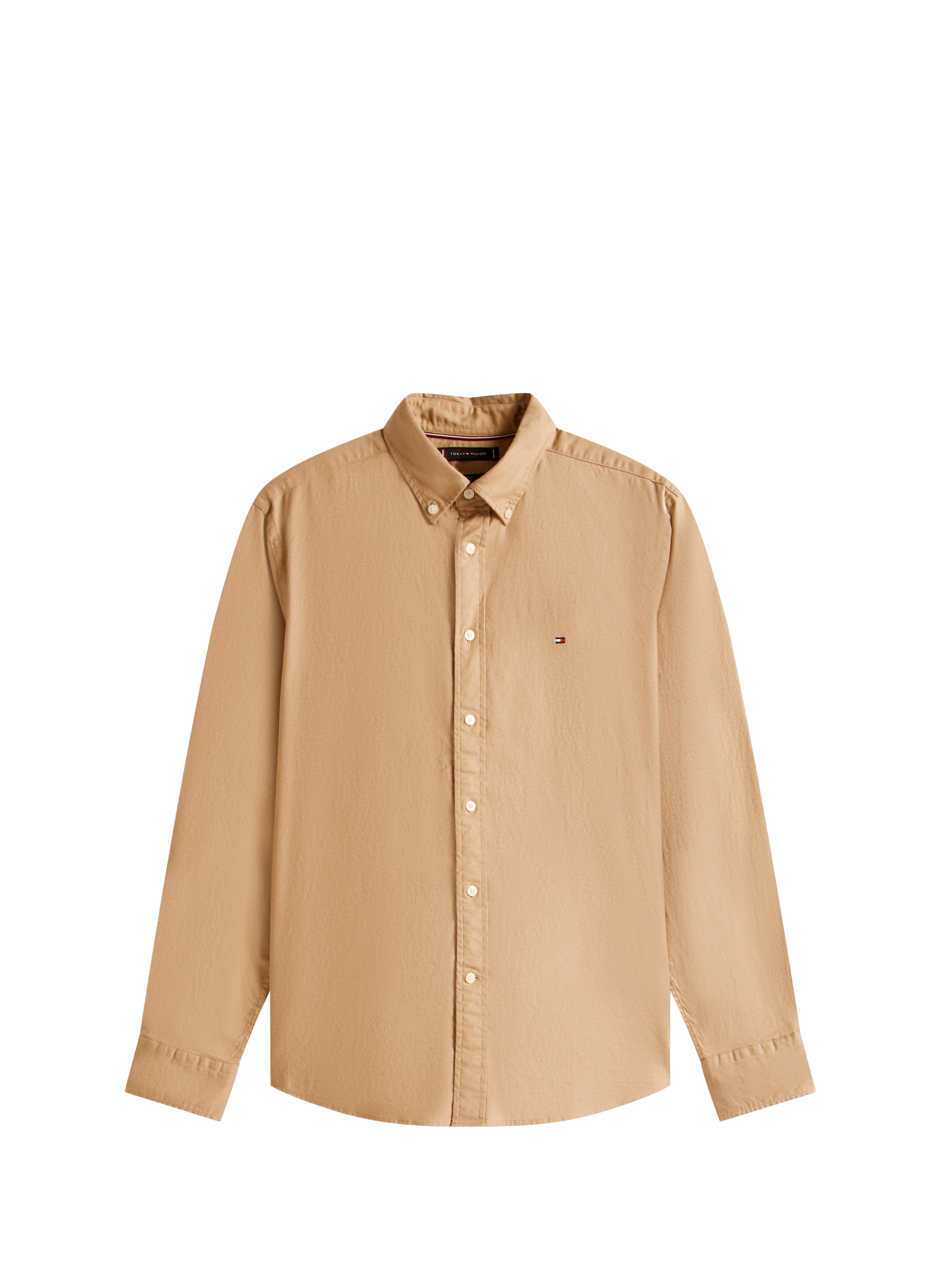 Shirt with American collar in blended cotton TOMMY HILFIGER Beige