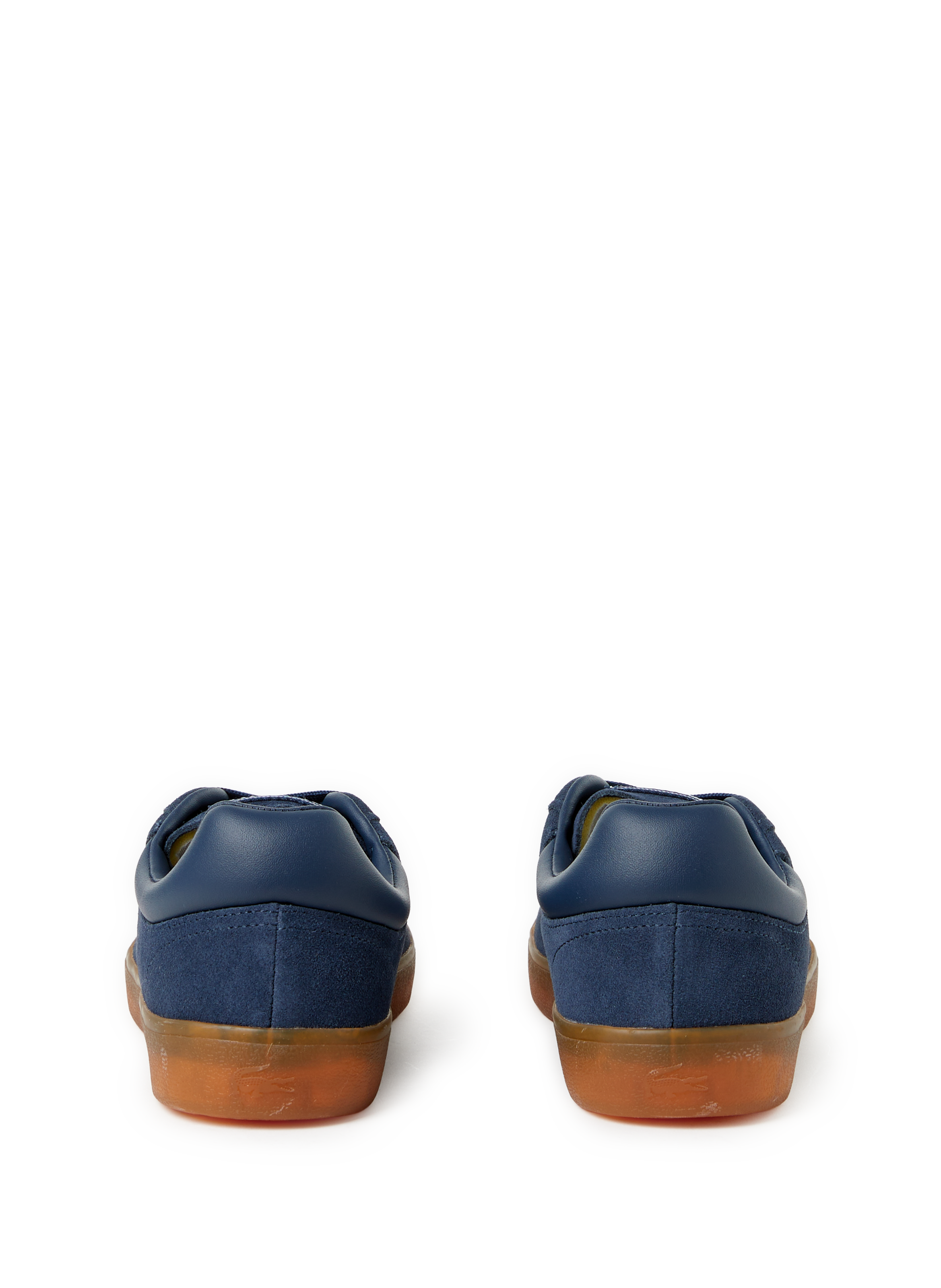 Leather and cotton blend sneakers LACOSTE Blue