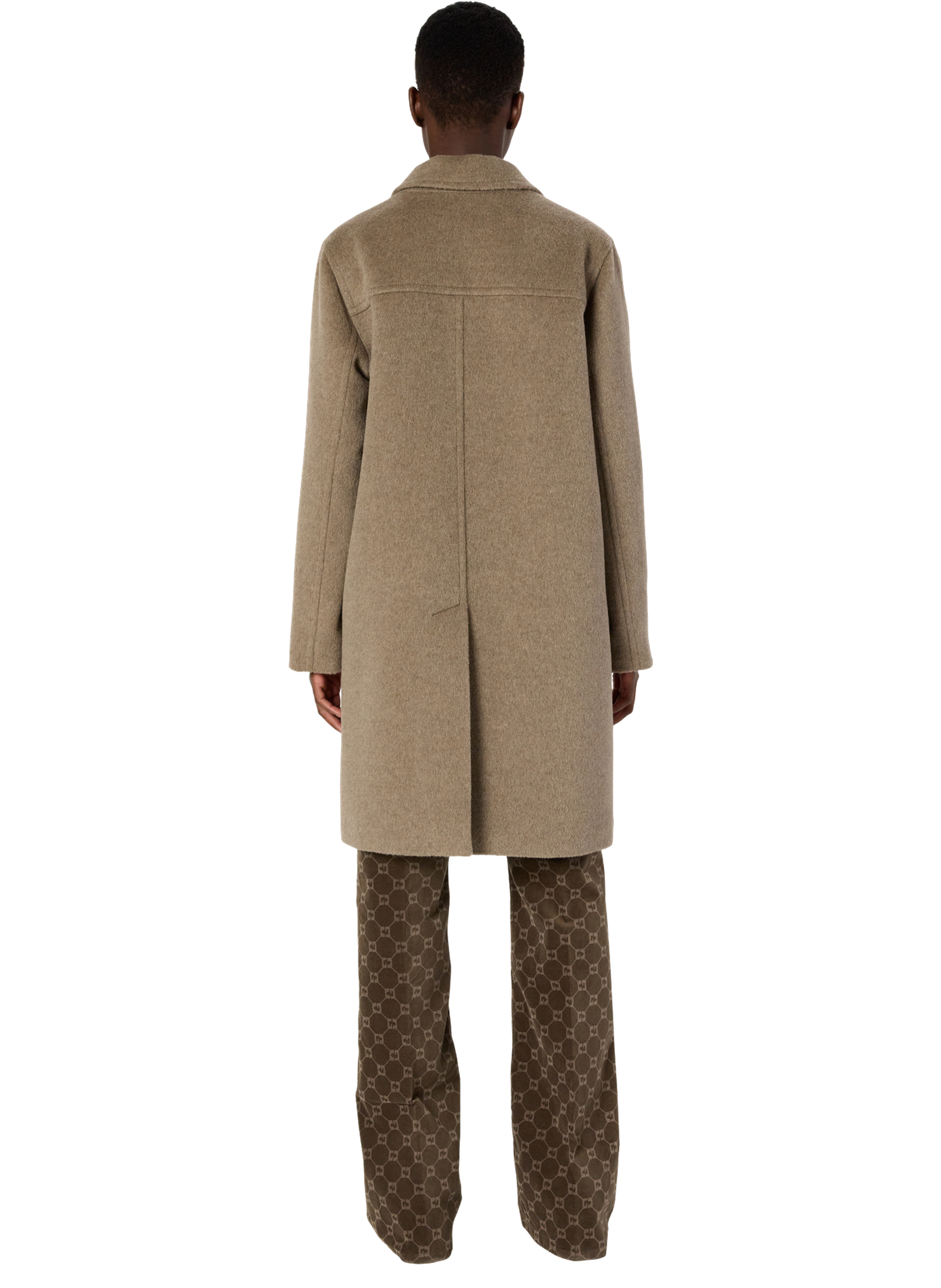 Manteau droit en laine et angora - megane GERARD DAREL Marron