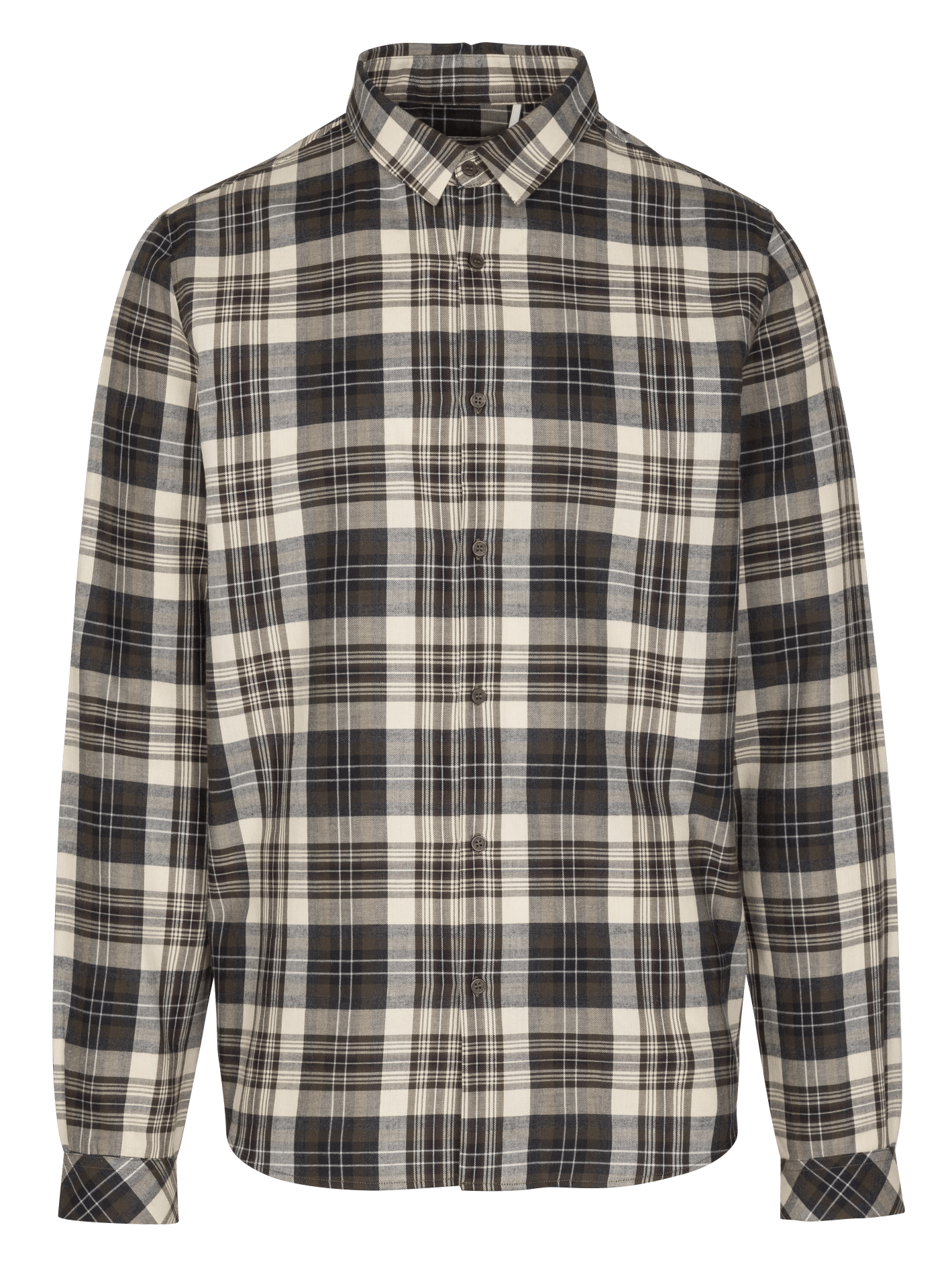 Chemise droite en coton IKKS Kaki