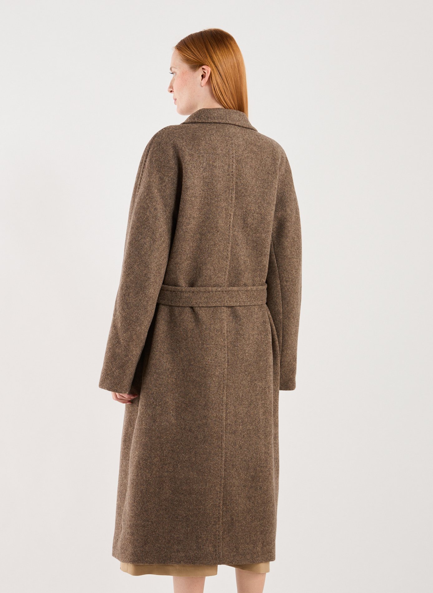 Straight wool-blend coat with classic collar LE 17 SEPTEMBRE Brown