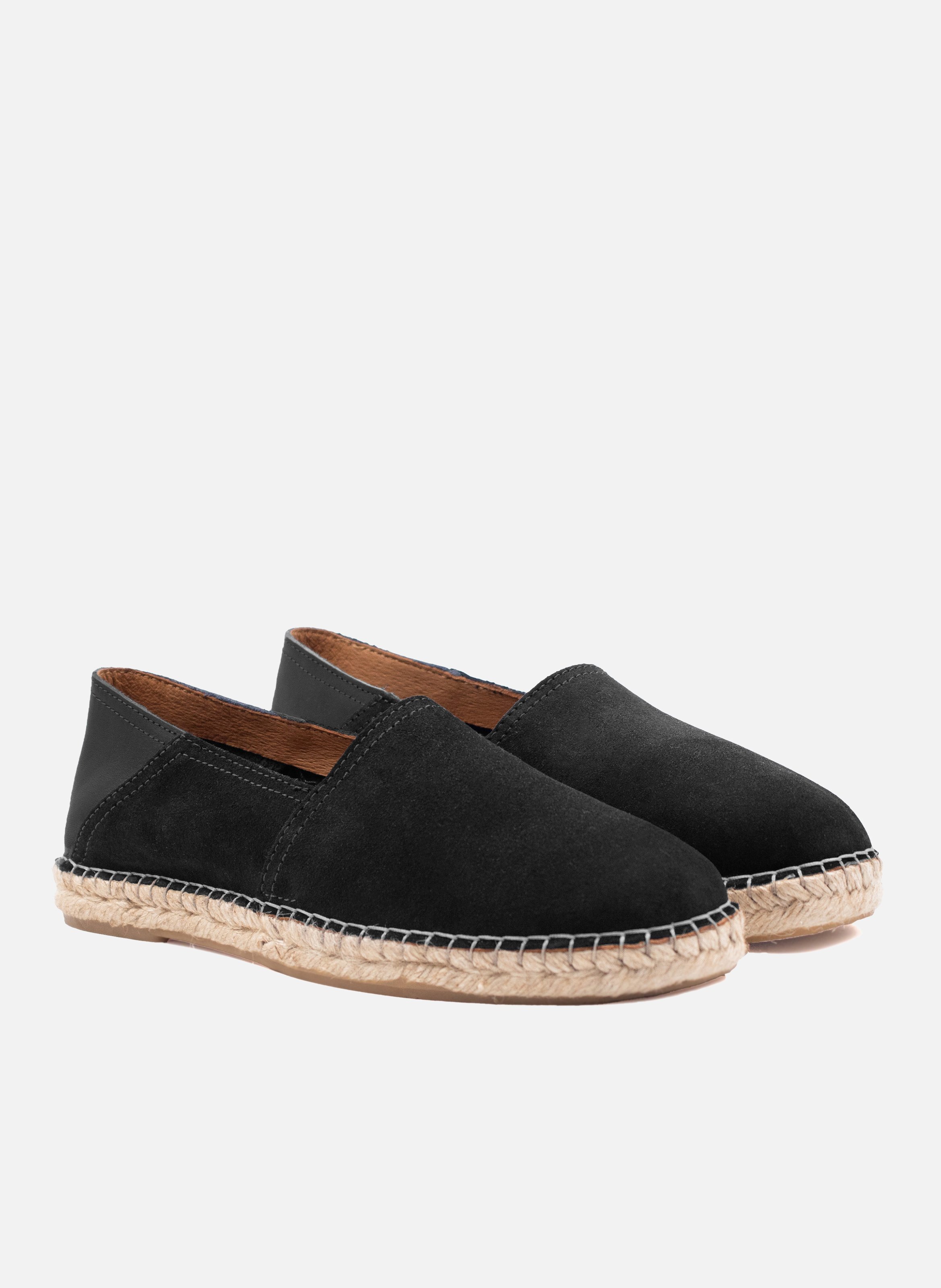 Espadrilles homme cuir daim JULES & JENN Noir