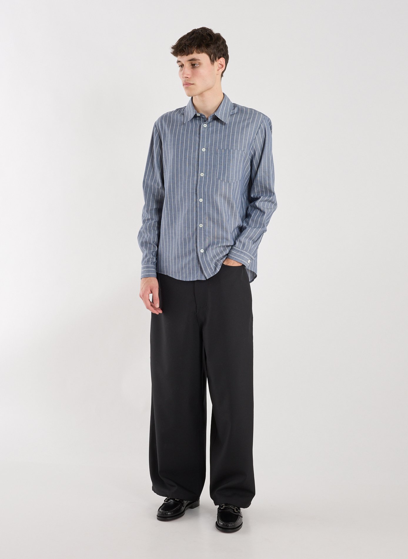 Wide frayed pants CAMIEL FORTGENS Black