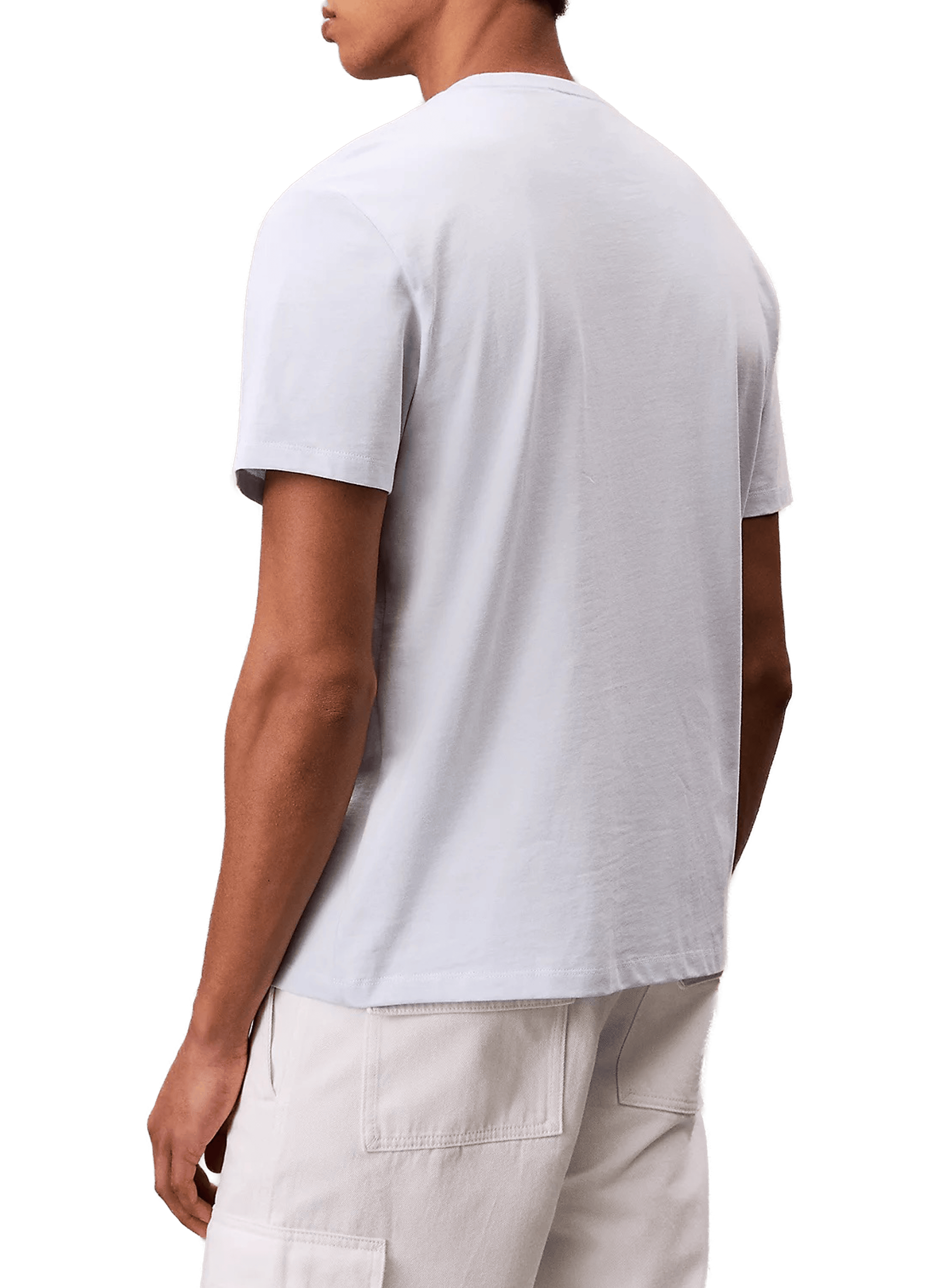 T-shirt col rond en coton CALVIN KLEIN Bleu