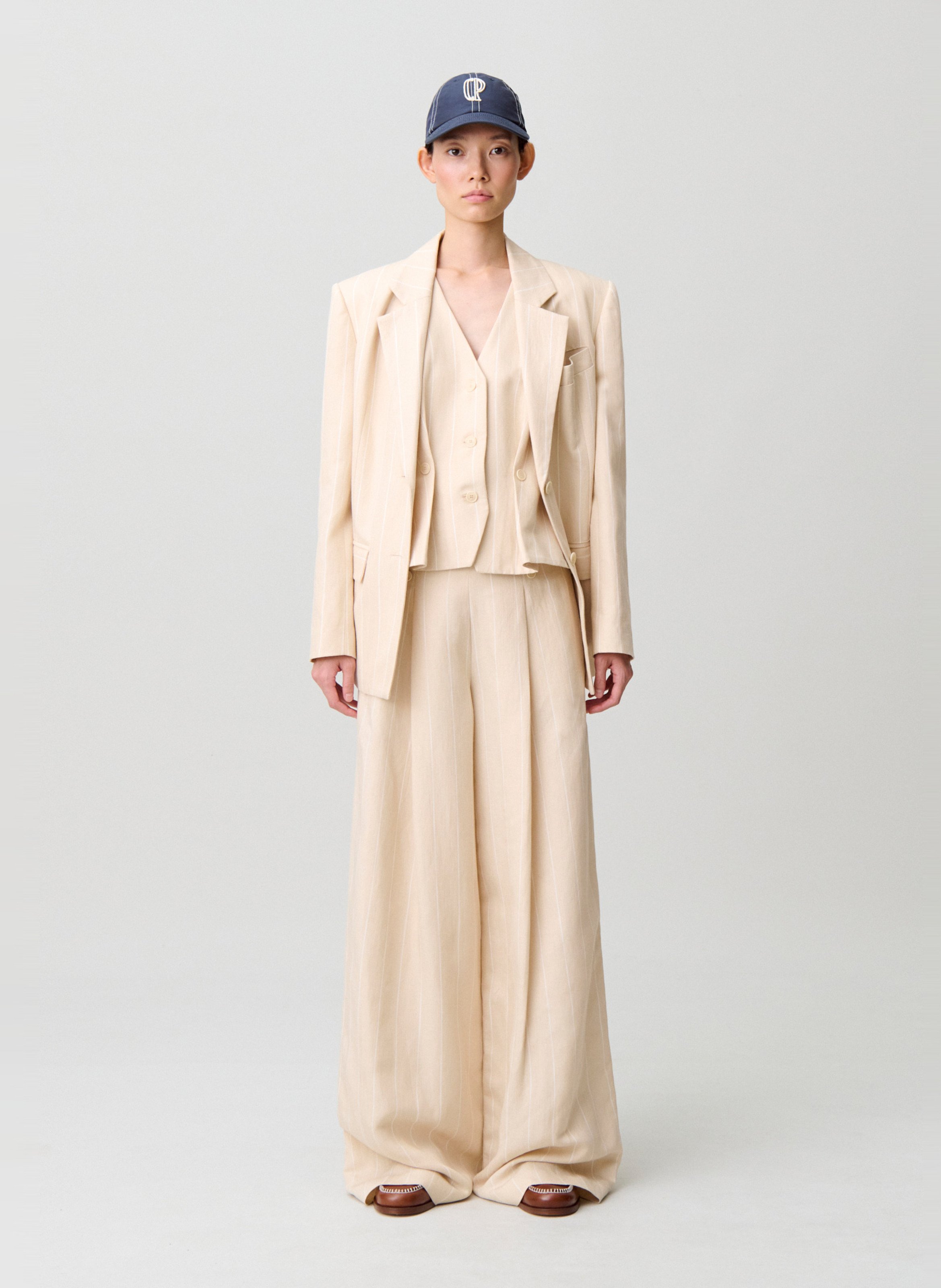 Veste col v CLAUDIE PIERLOT Beige