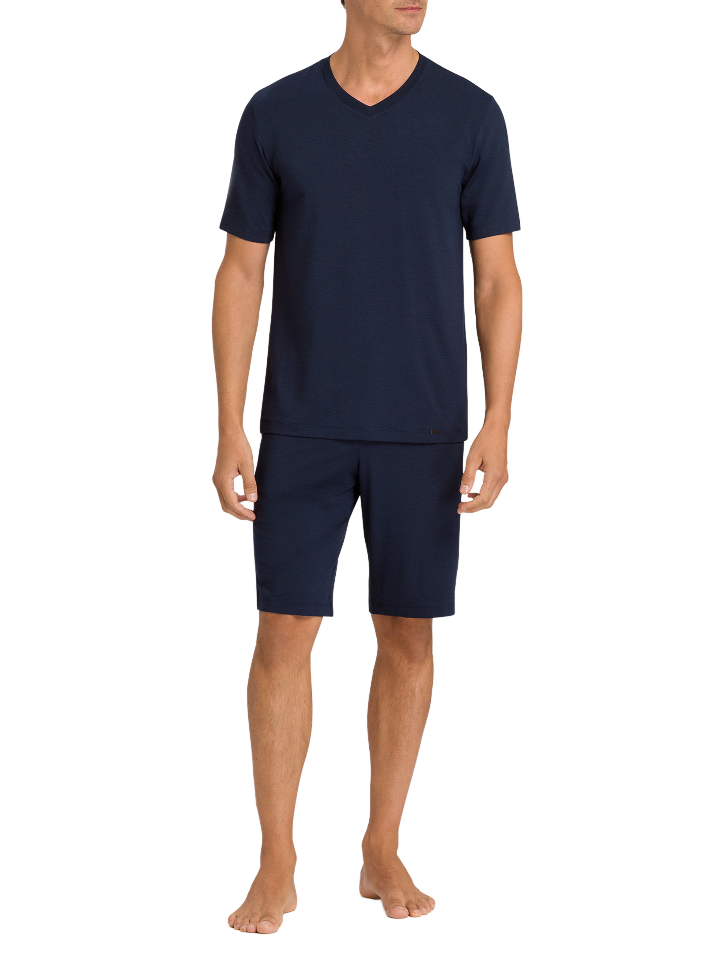 Viscose V-neck T-shirt HANRO Blue