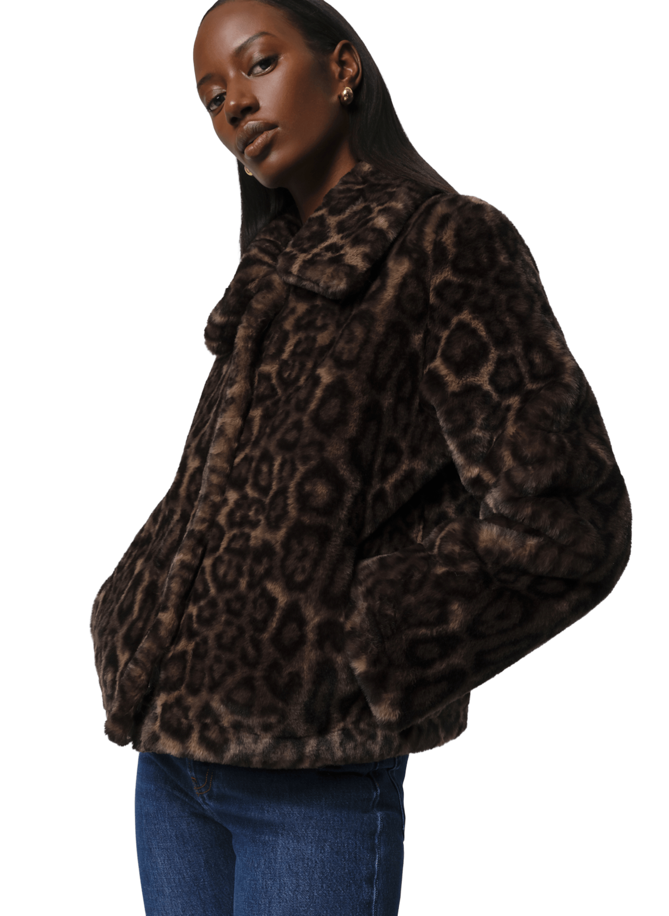 Coat with classic fur collar APPARIS Multicolour