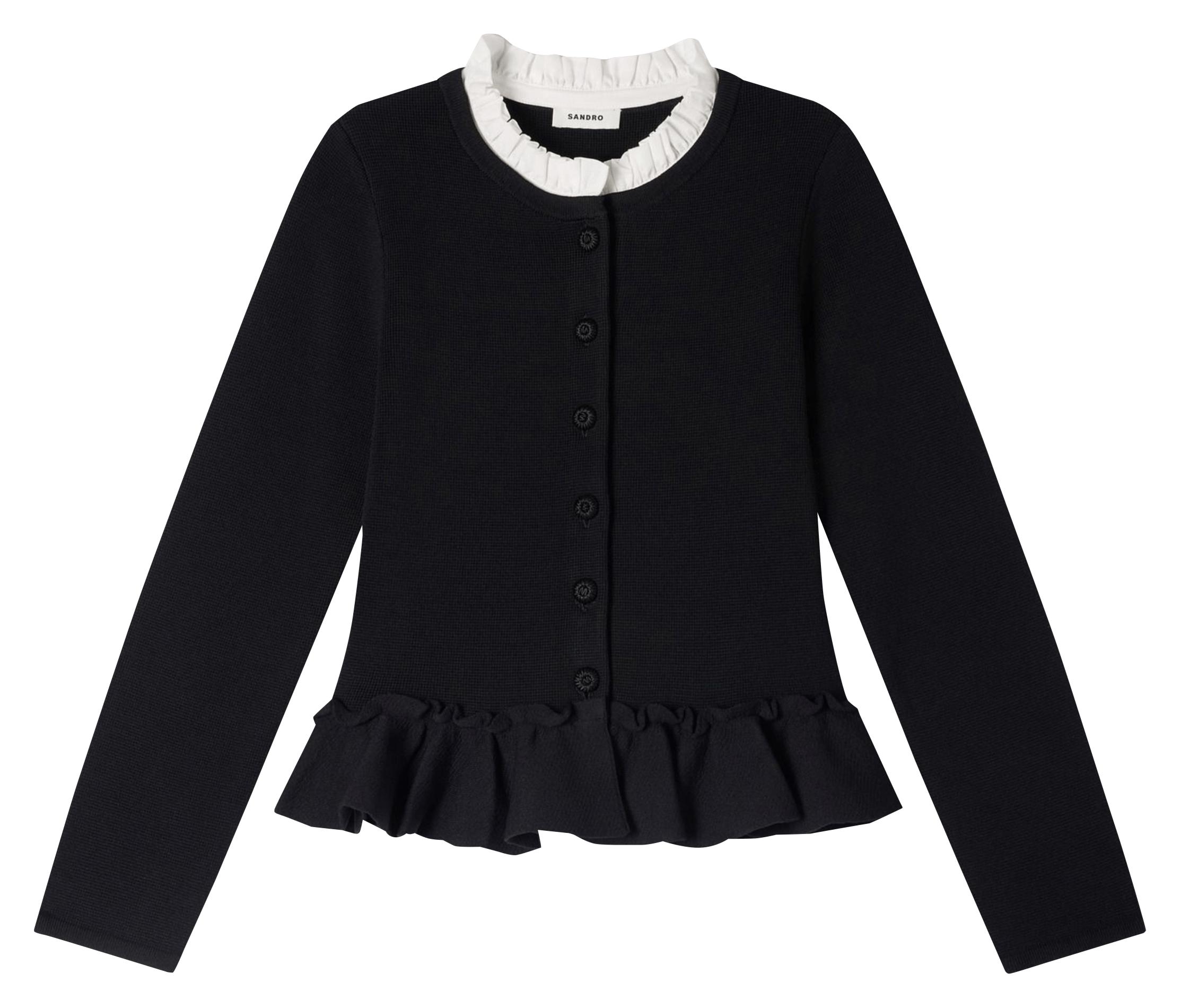 Cardigan col victorien SANDRO Noir