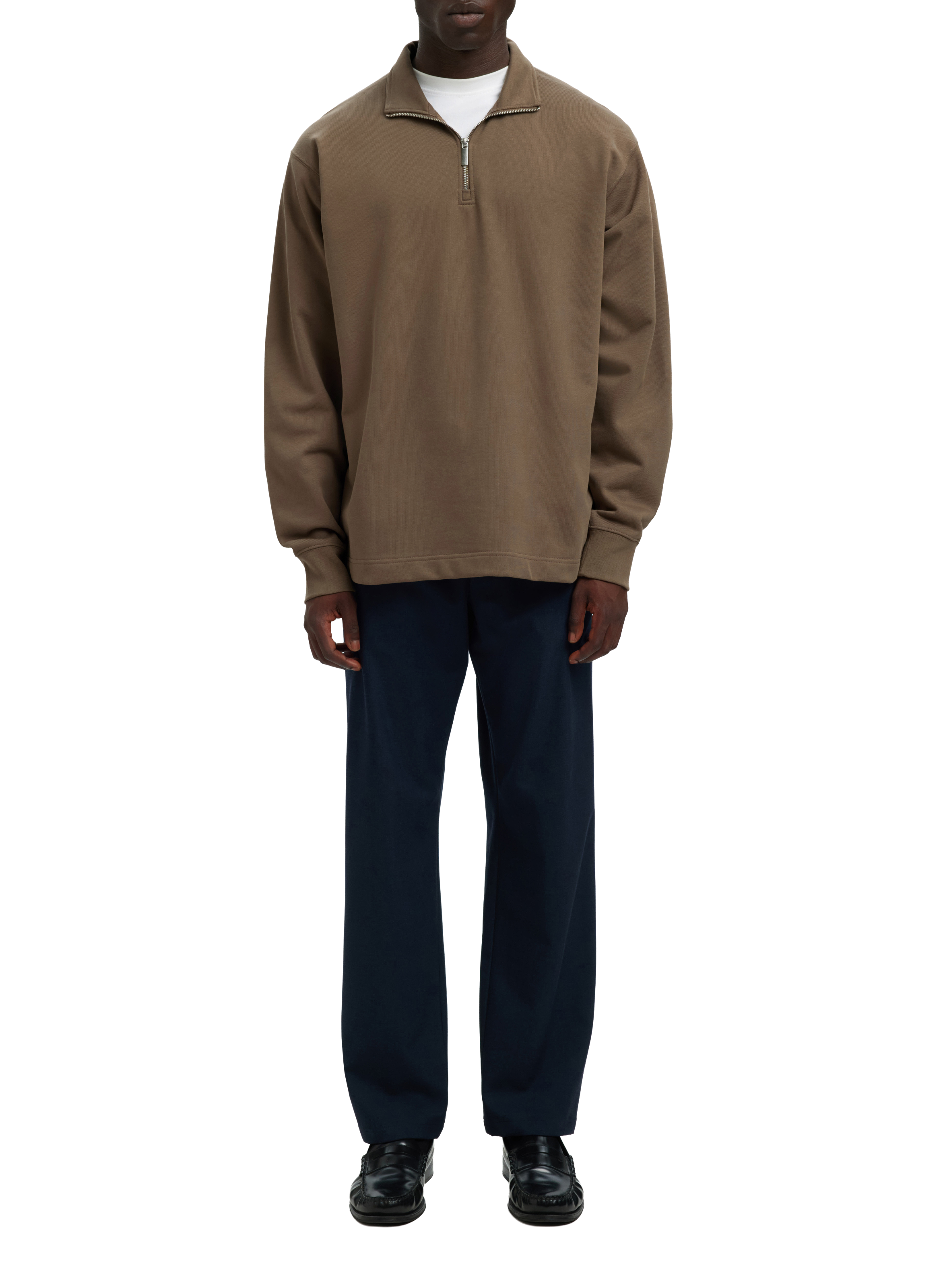 Cotton sweatshirt SELECTED Brown