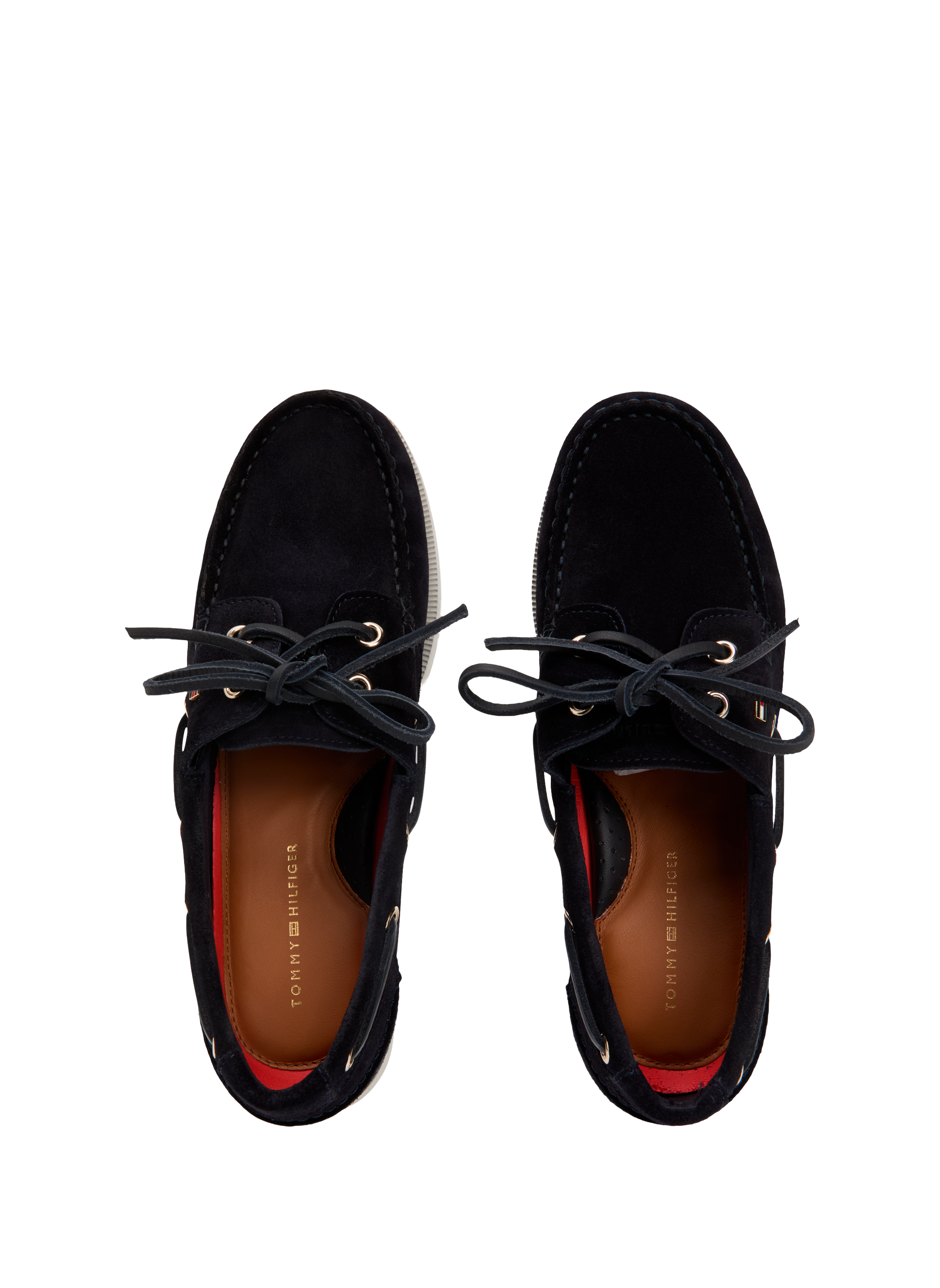 Lace-up suede leather loafers TOMMY HILFIGER Blue