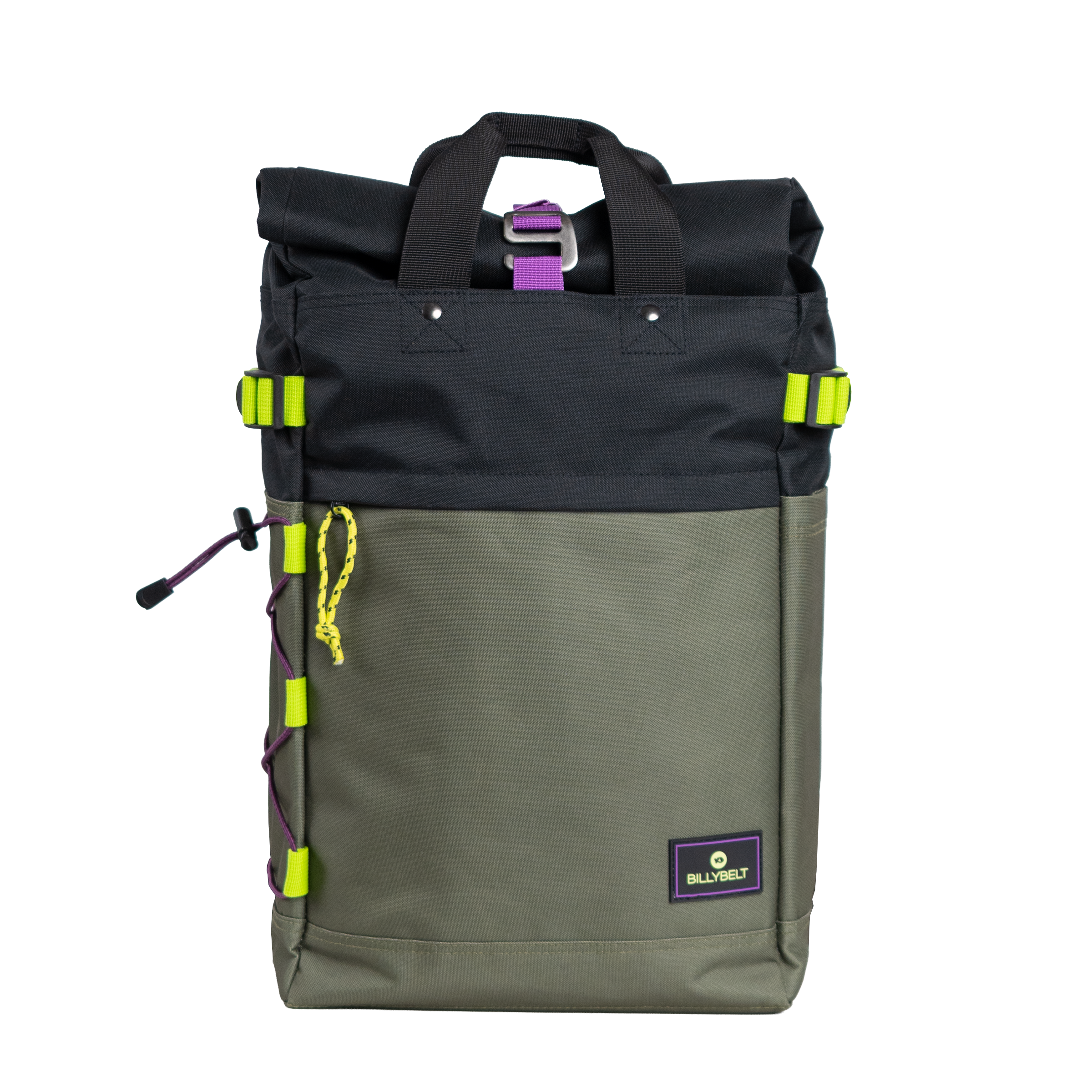 Sac à dos en polyester recyclé rolltop BILLYBELT Kaki