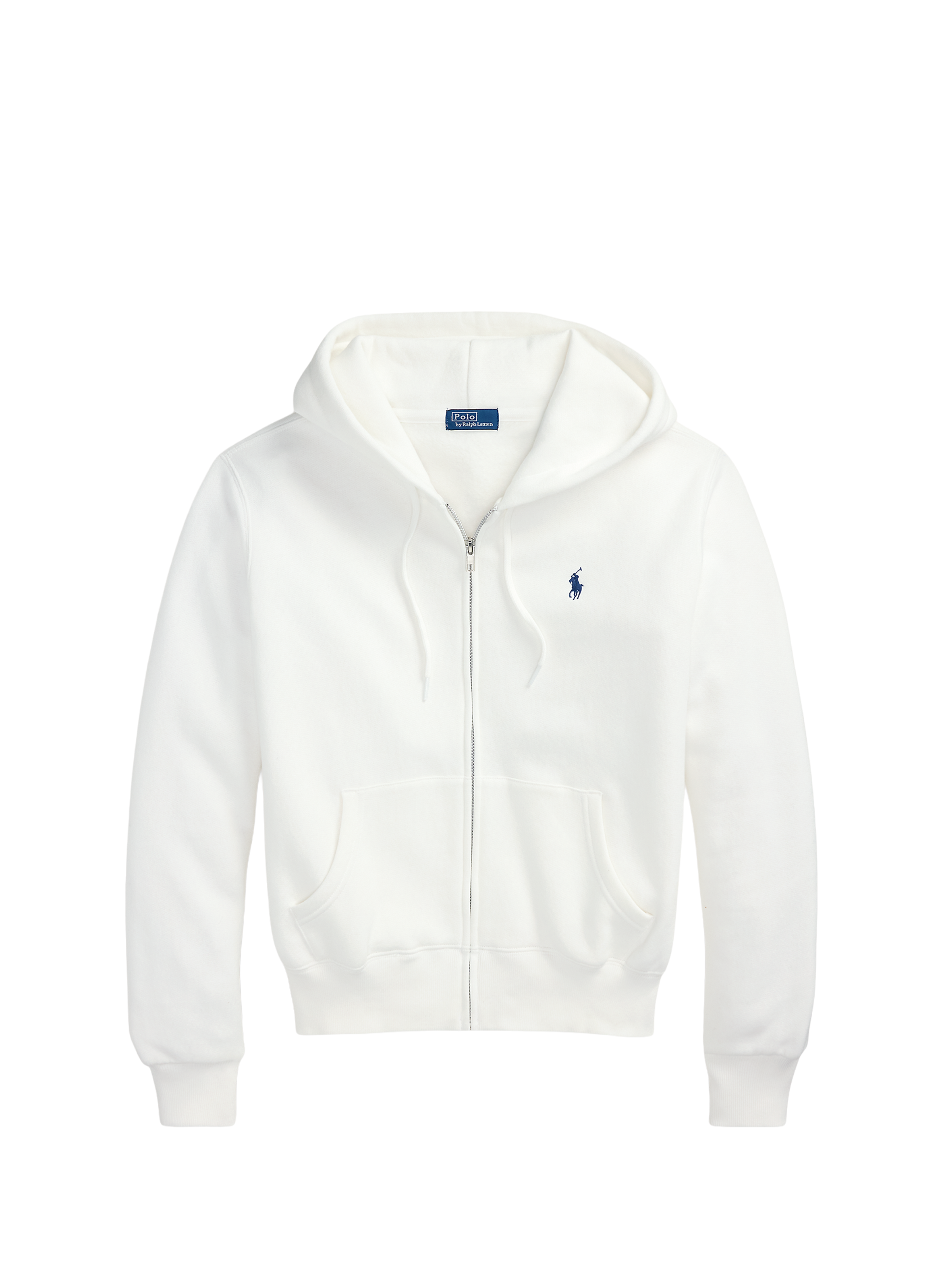 Hoodie à capuche zippé en coton mélangé POLO RALPH LAUREN Blanc