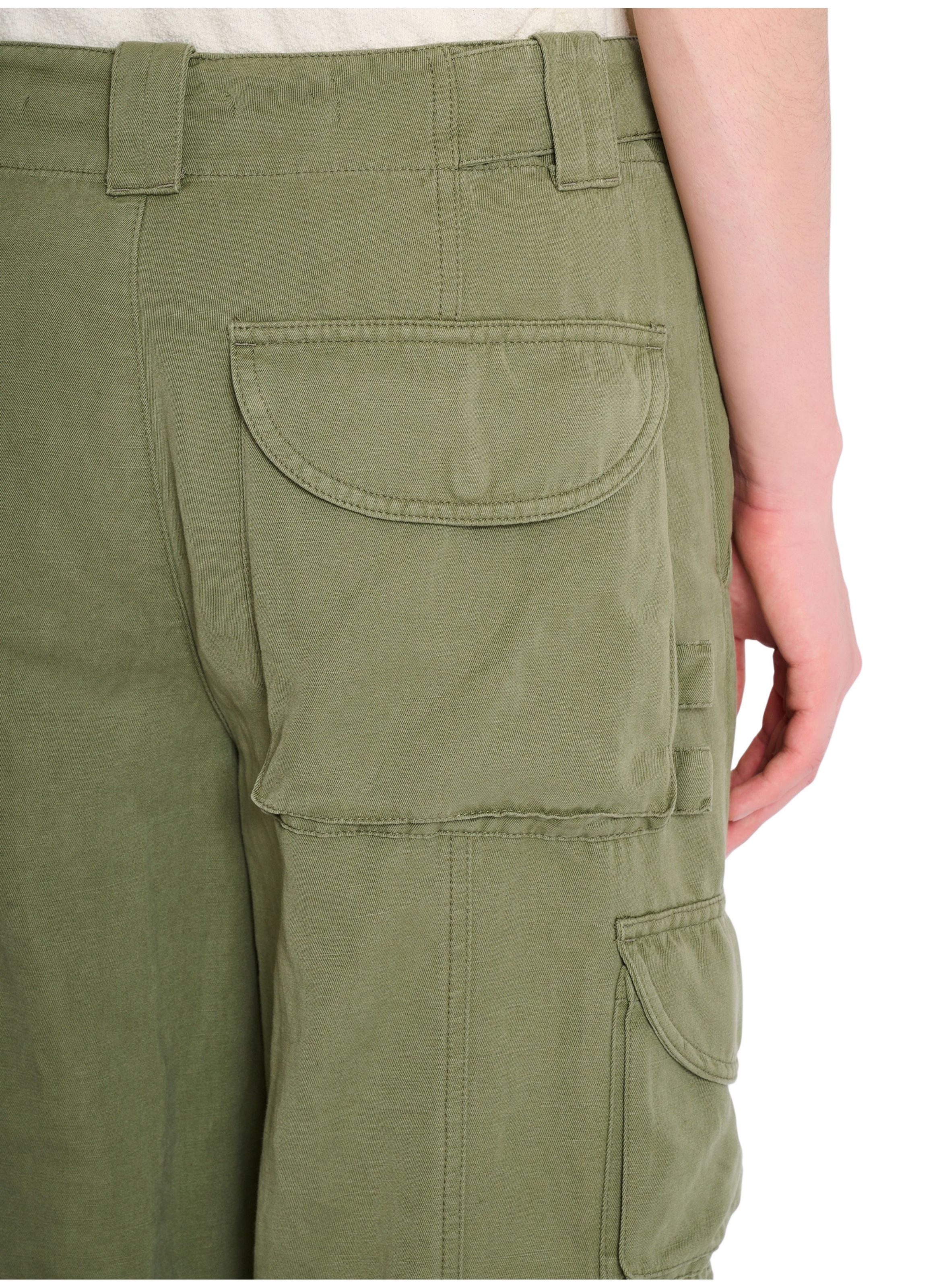 Pantalon cargo balmain stamp en coton et lin BALMAIN Vert