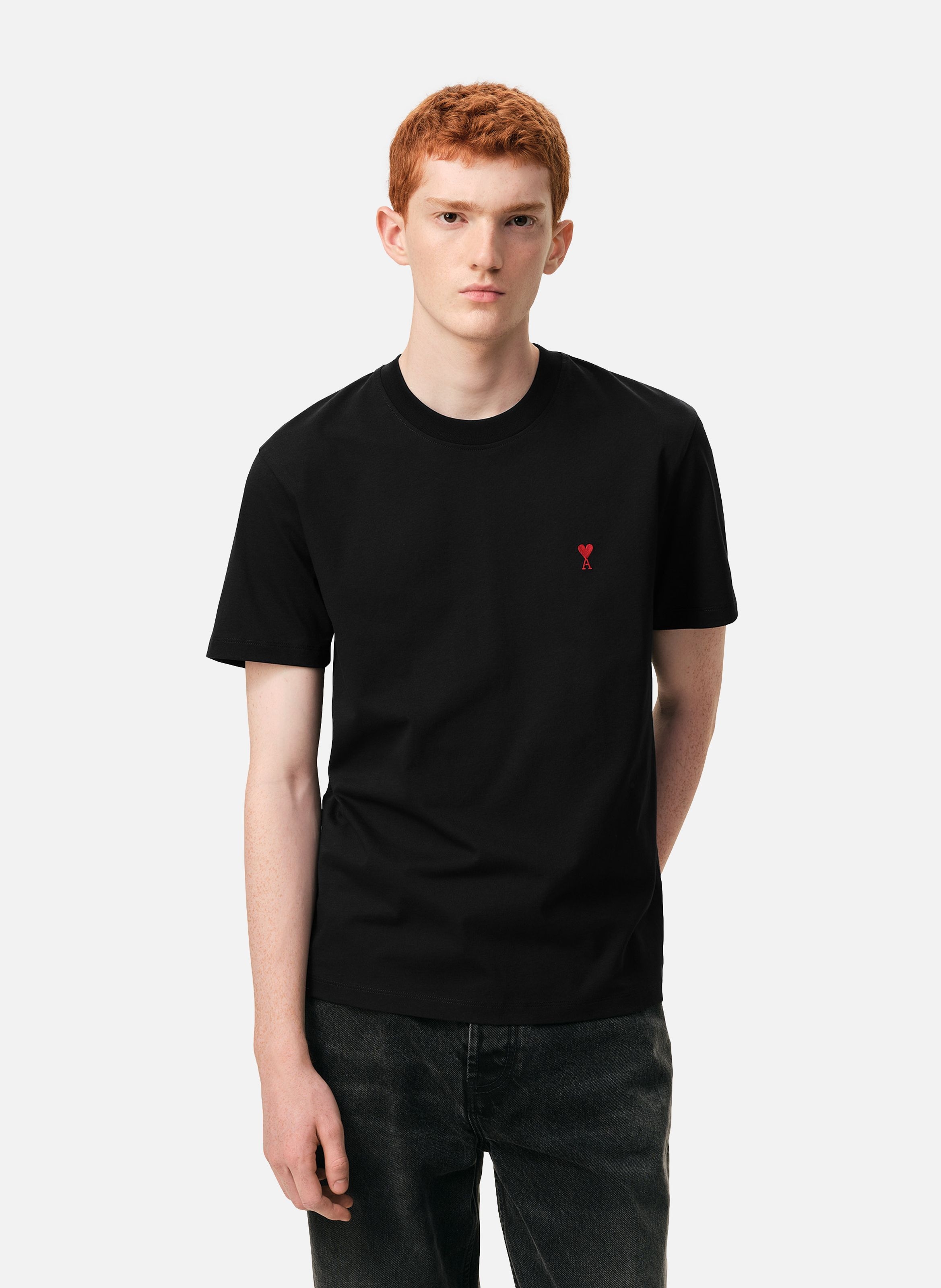 T-shirt Ami de Coeur Rouge unisexe AMI PARIS Noir
