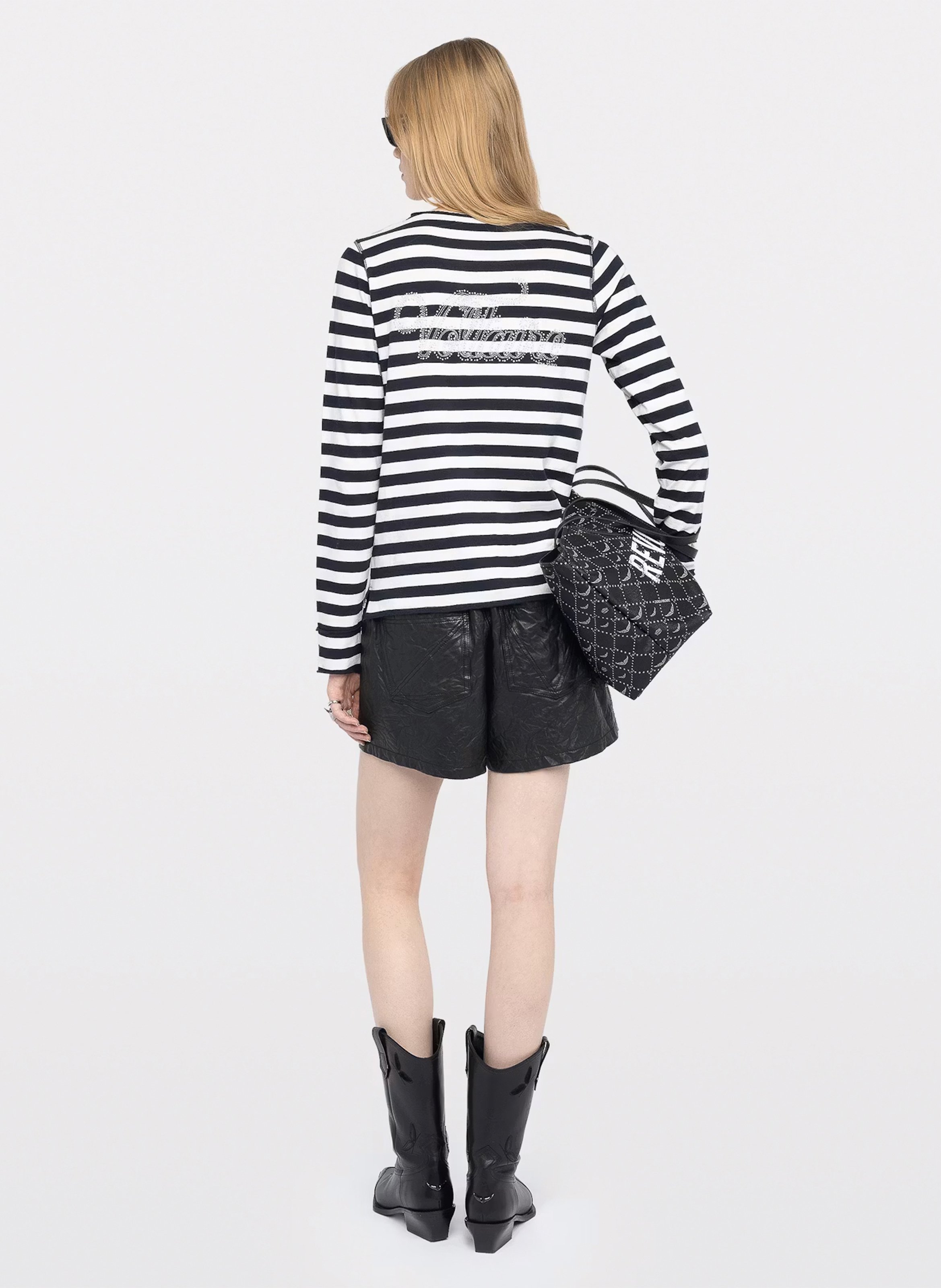 Tee-shirt droit col tunisien en coton tunisien ZADIG&VOLTAIRE Bleu