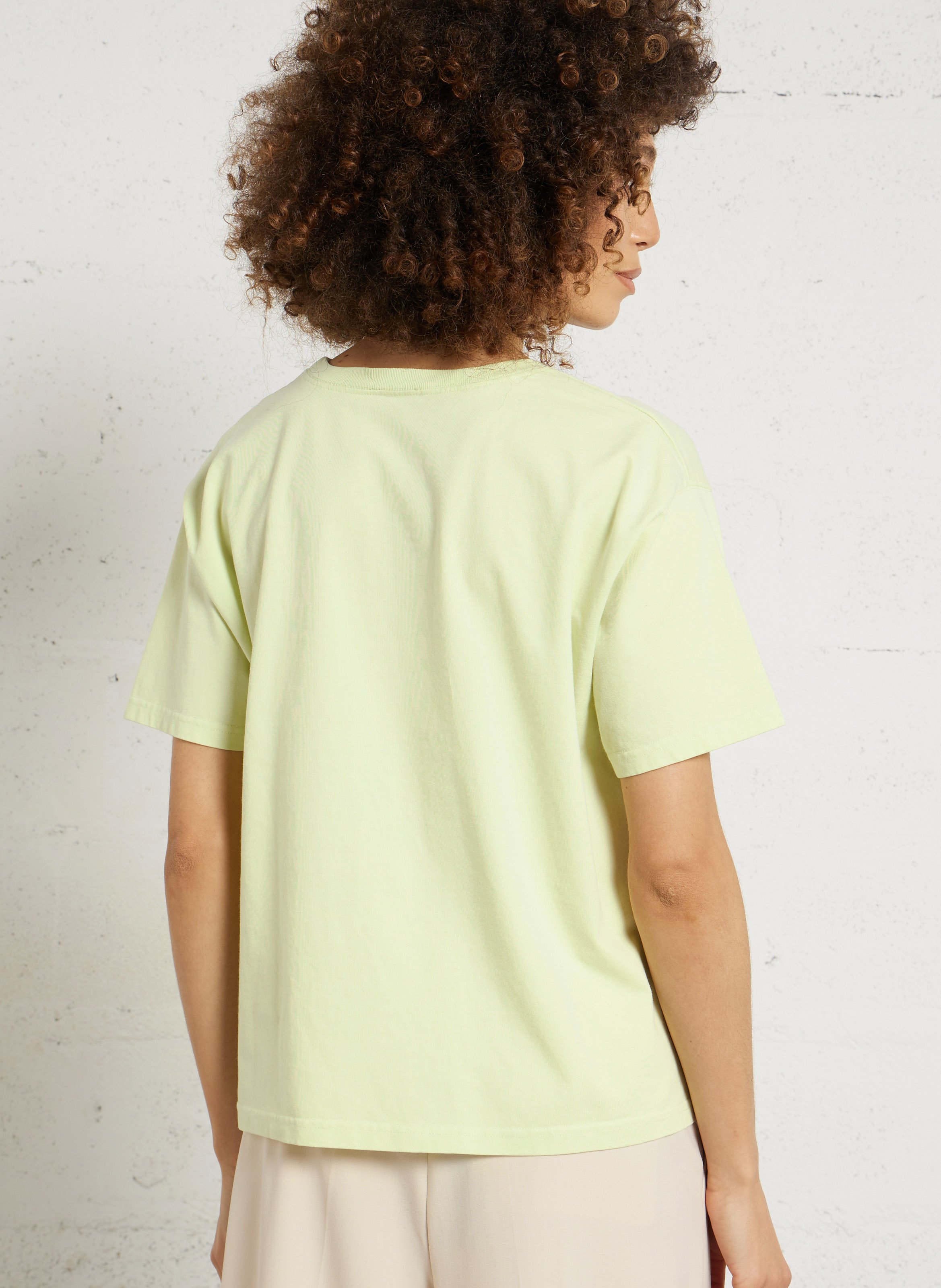Tee-shirt ample col rond en coton fizvalley AMERICAN VINTAGE Jaune