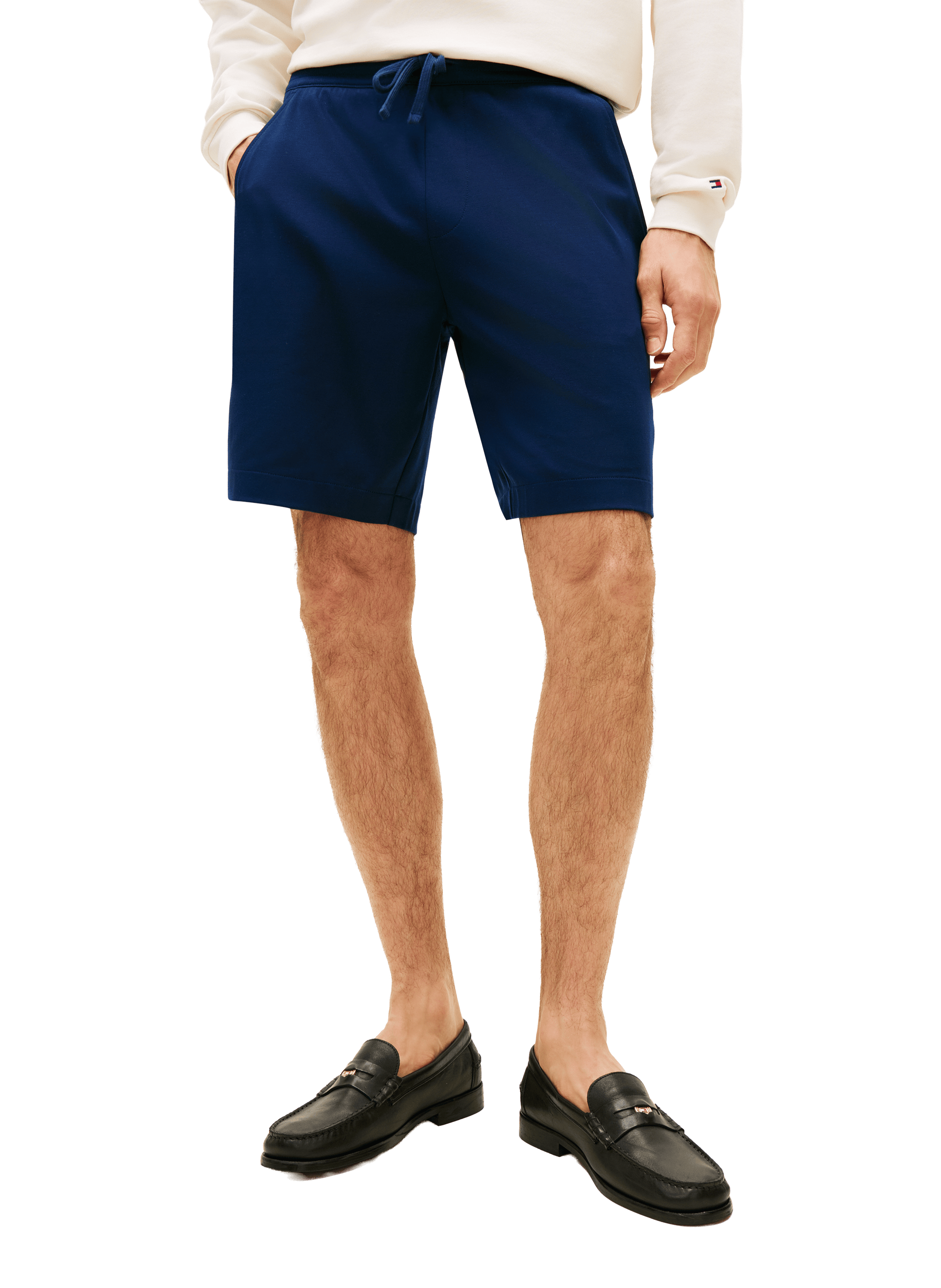 Straight Bermuda shorts in mixed cotton TOMMY HILFIGER Blue