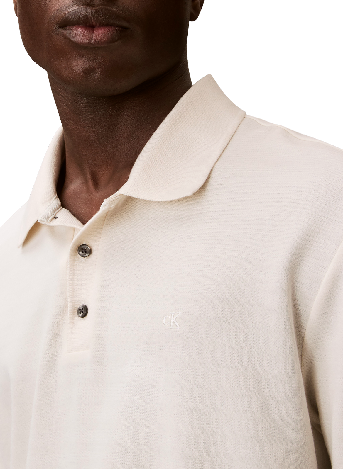 Short-sleeved polo in blended cotton CALVIN KLEIN Beige