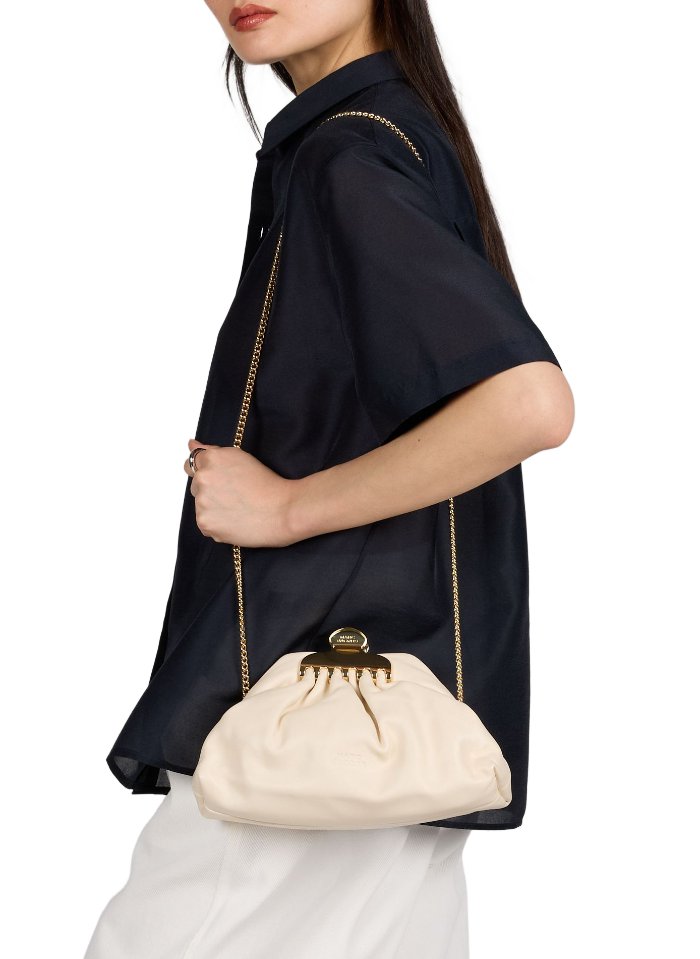 Handbag The Small Claw clip MARC JACOBS Beige