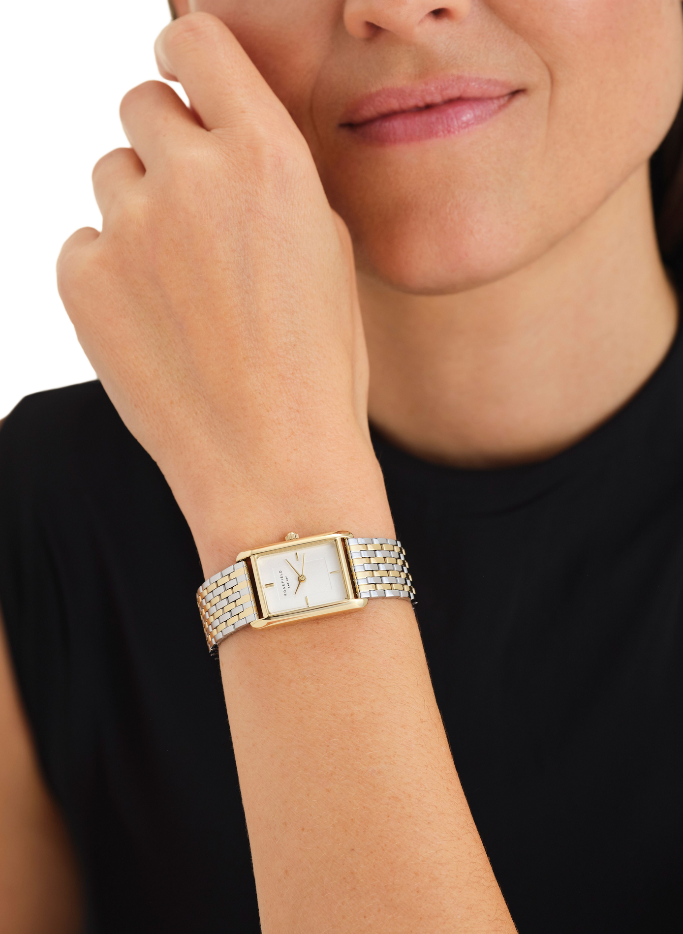 Montre analogique Heirloom en acier inoxydable ROSEFIELD Blanc